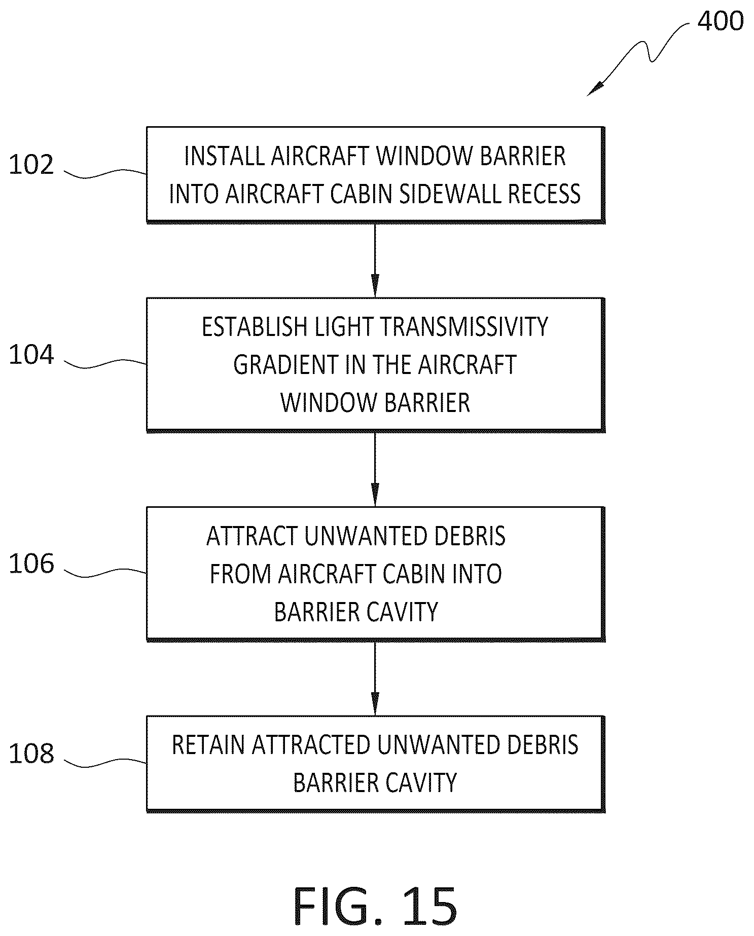 Patent US12583621 Figure 17 – Debris barrier for aircraft window assembly and method