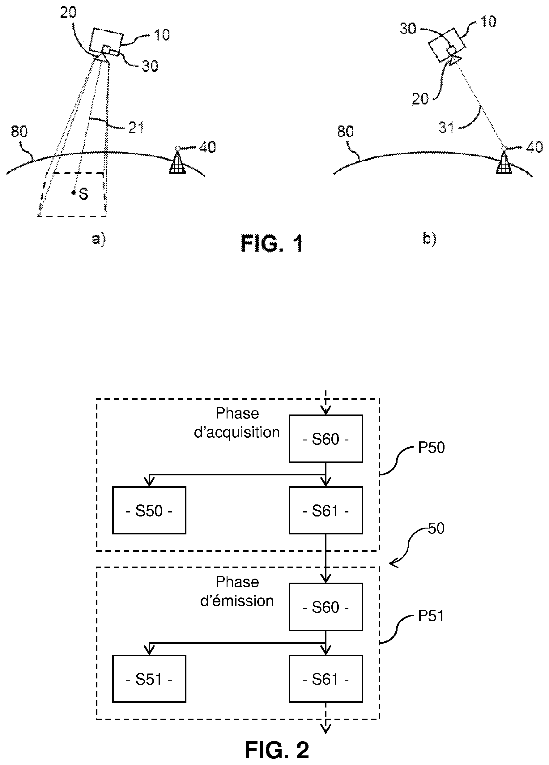 Patent US12583626 — Method for acquiring images of a terrestrial zone using a spacecraft comprising a laser transmission module — Figure 1