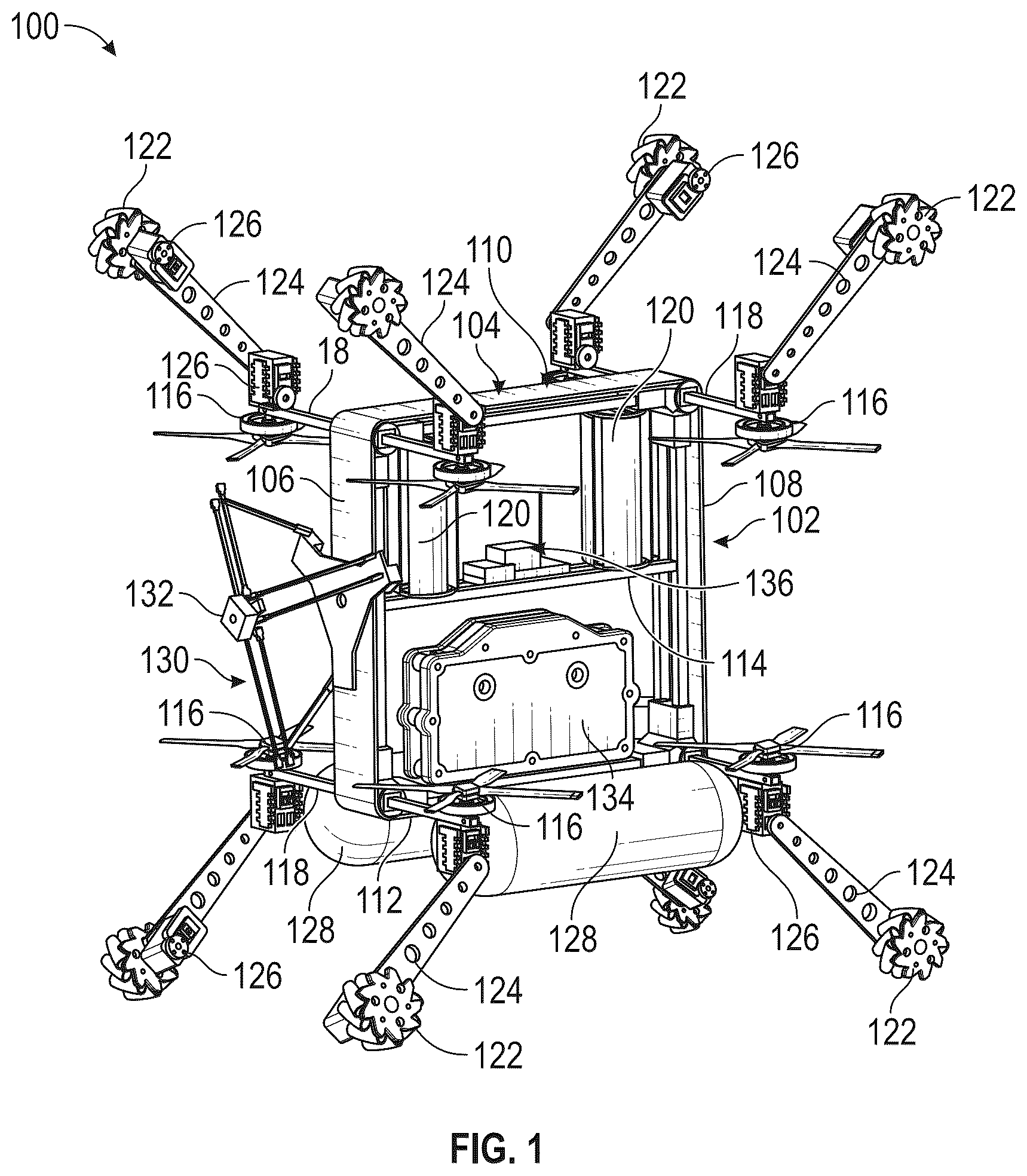 Patent US12583630 — Robotic system for civil infrastructure inspection — Figure 1
