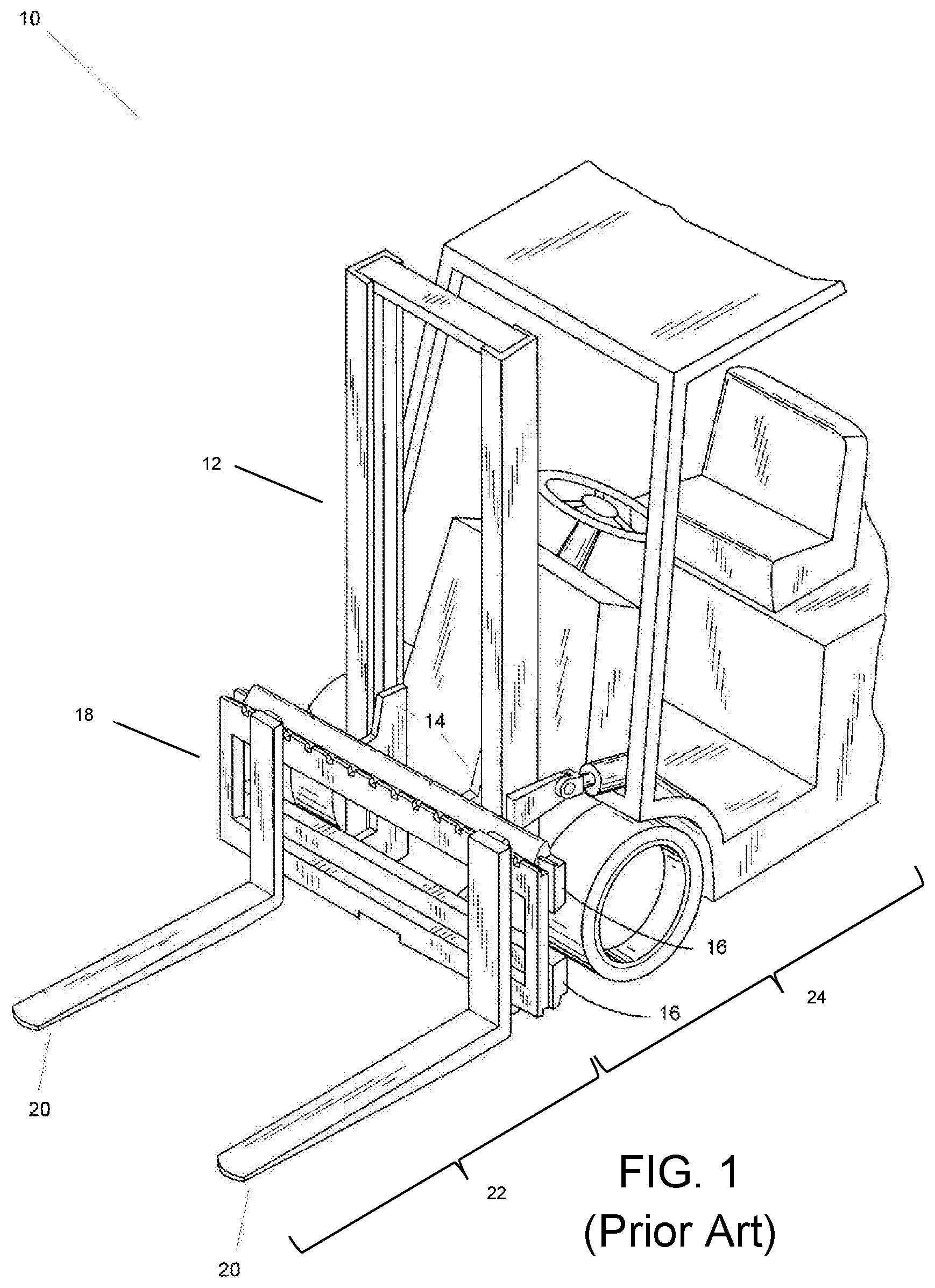 Patent US12583720 — High visibility push-pull forklift attachment — Figure 1