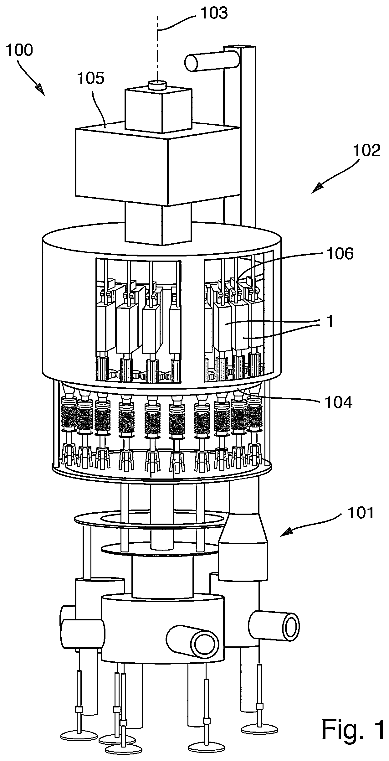 Patent US12583723 — Closing apparatus for closing a container with a container closure and method for monitoring a closing apparatus — Figure 1