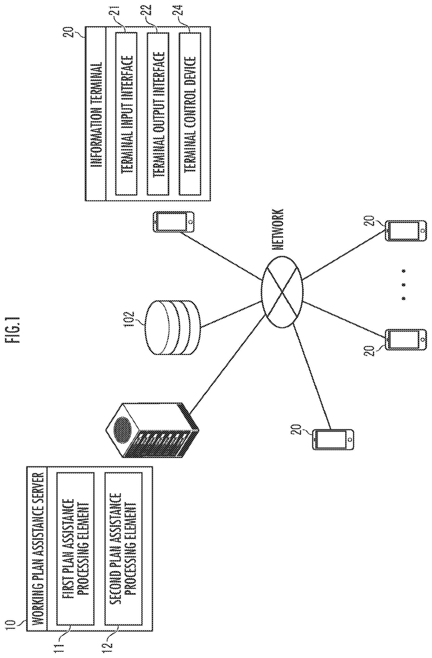 Patent US12586010 Figure 1 – Working plan assistance device and working plan assistance method