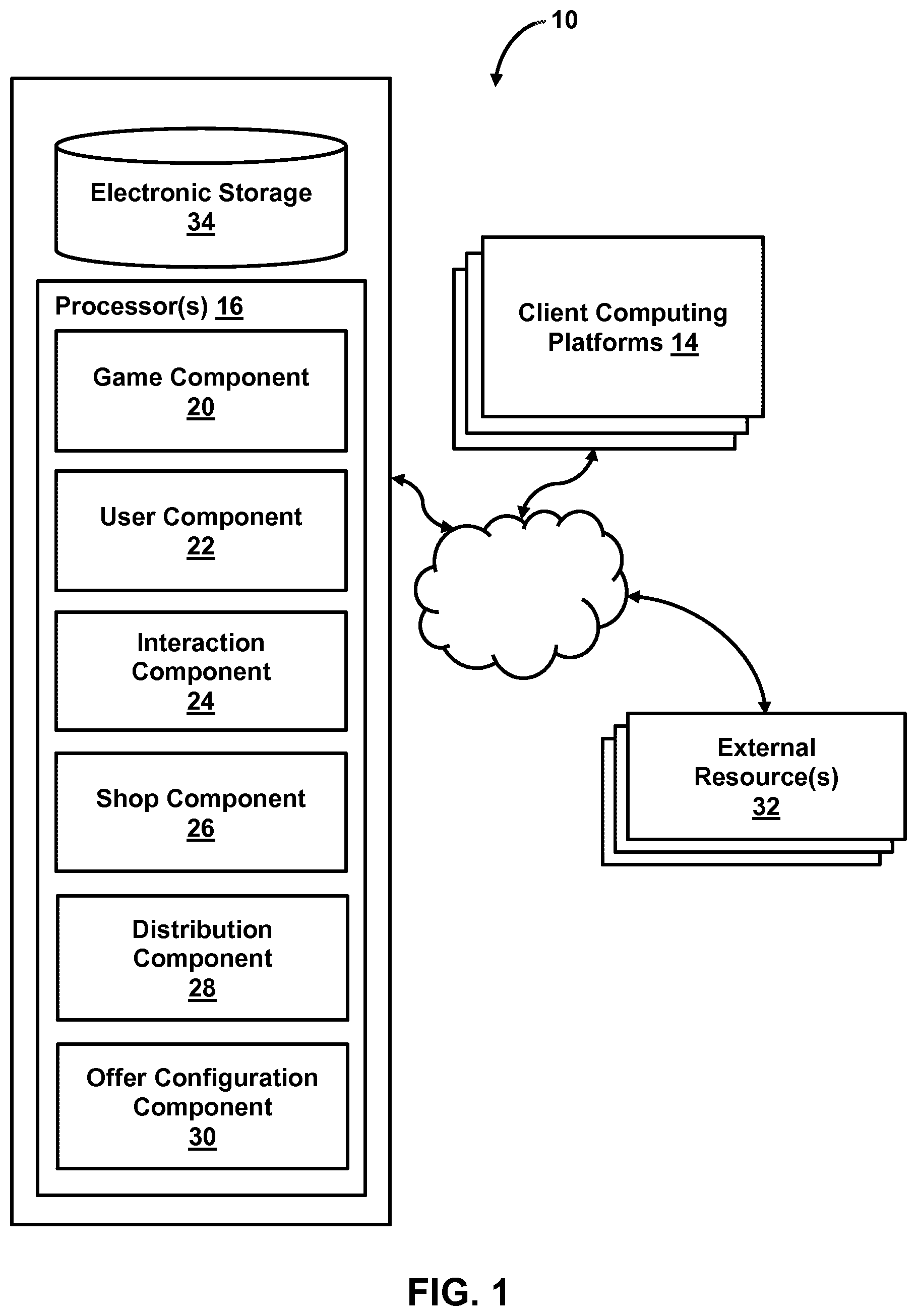 Patent US12586097 — System and method for providing virtual items to users of a virtual space — Figure 1