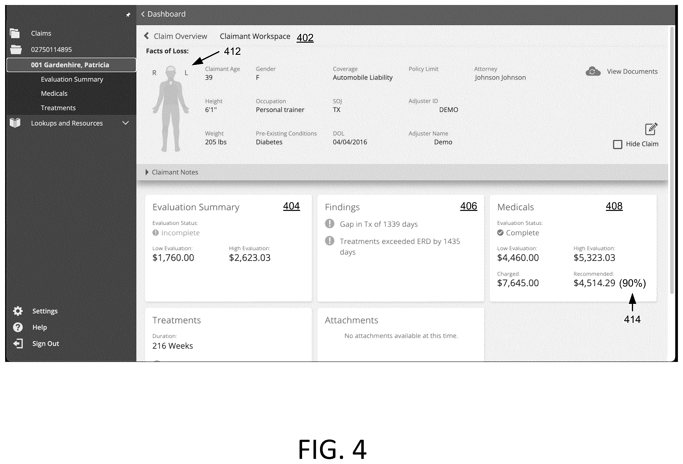 Patent US12586106 Figure 4 – Comprehensive liability management platform for calculation of multiple alternative scenarios