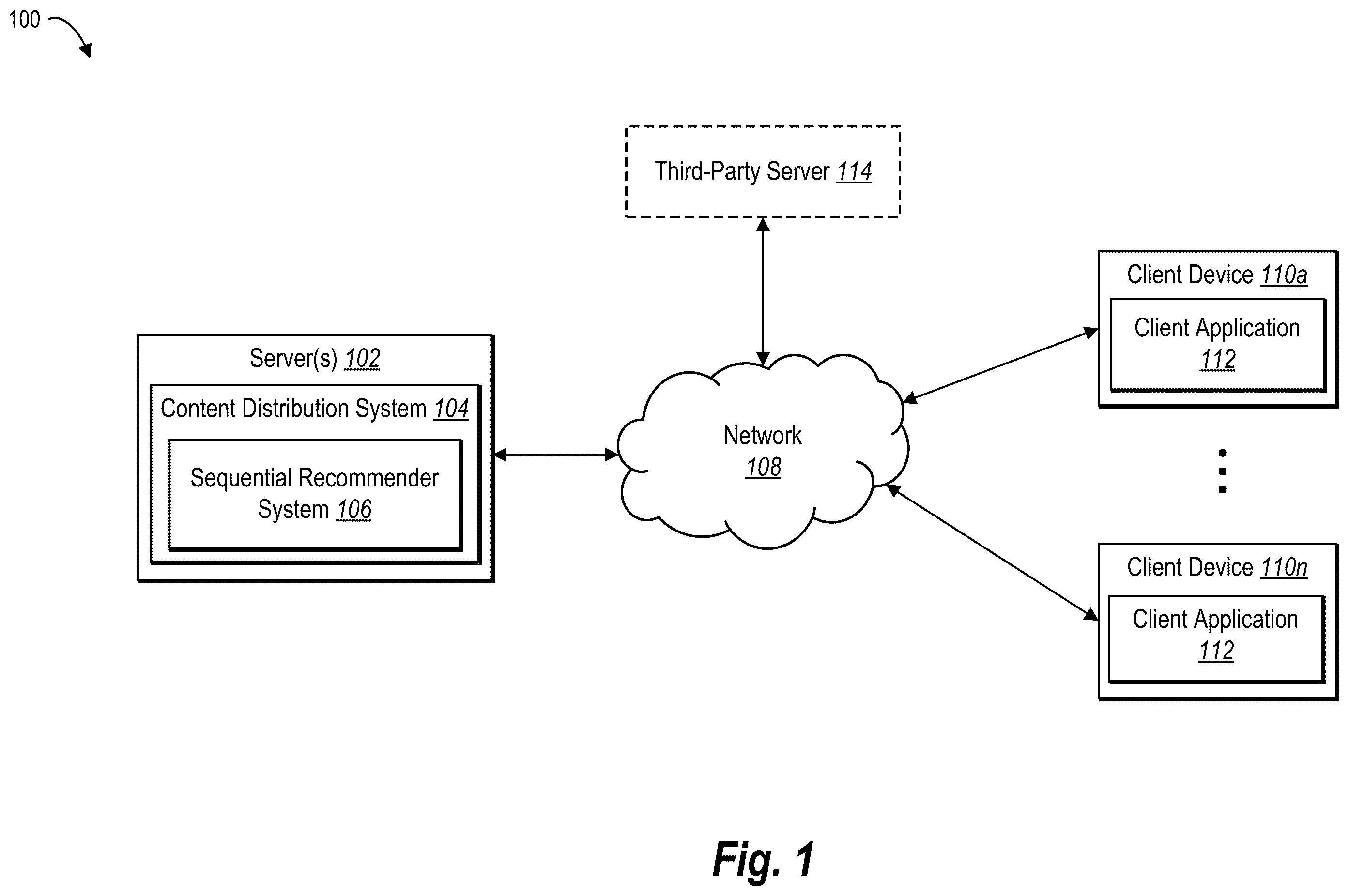 Patent US12586114 — Generating digital recommendations utilizing collaborative filtering, reinforcement learning, and inclusive sets of negative feedback — Figure 1