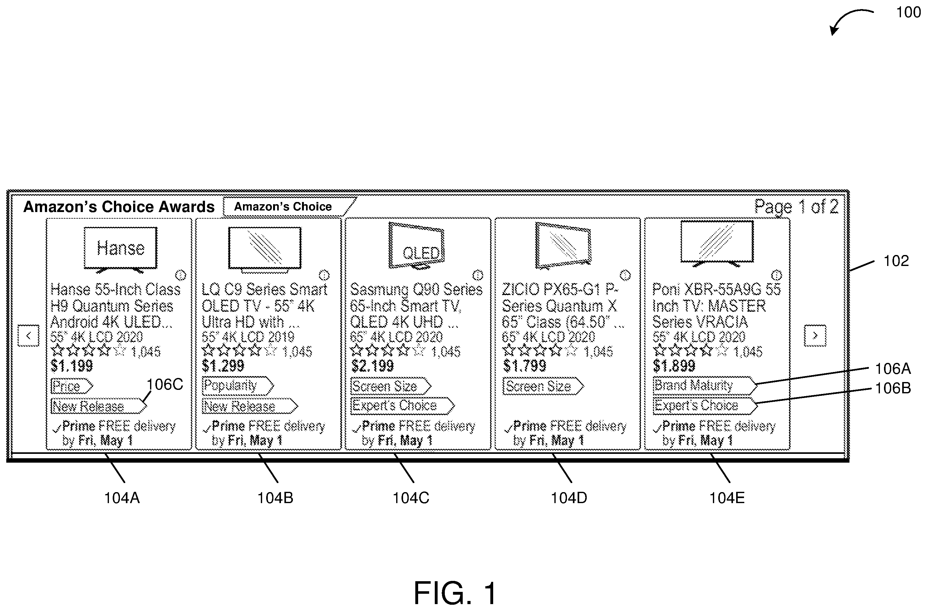 Patent US12586115 — Facet-based context-aware user interfaces — Figure 1