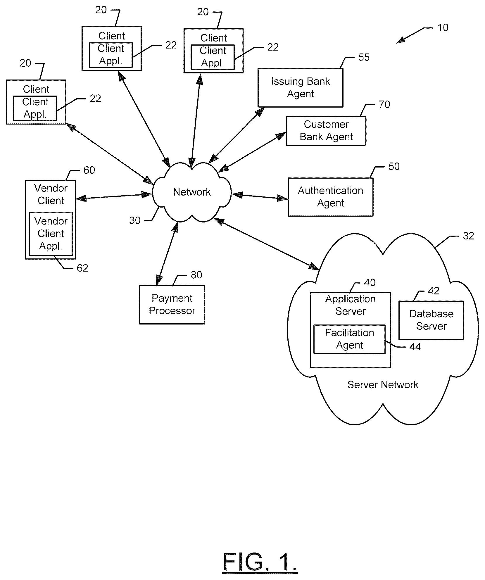 Patent US12586132 — Method and apparatus for facilitating merchant self service with respect to financing and content support for marketing events — Figure 1