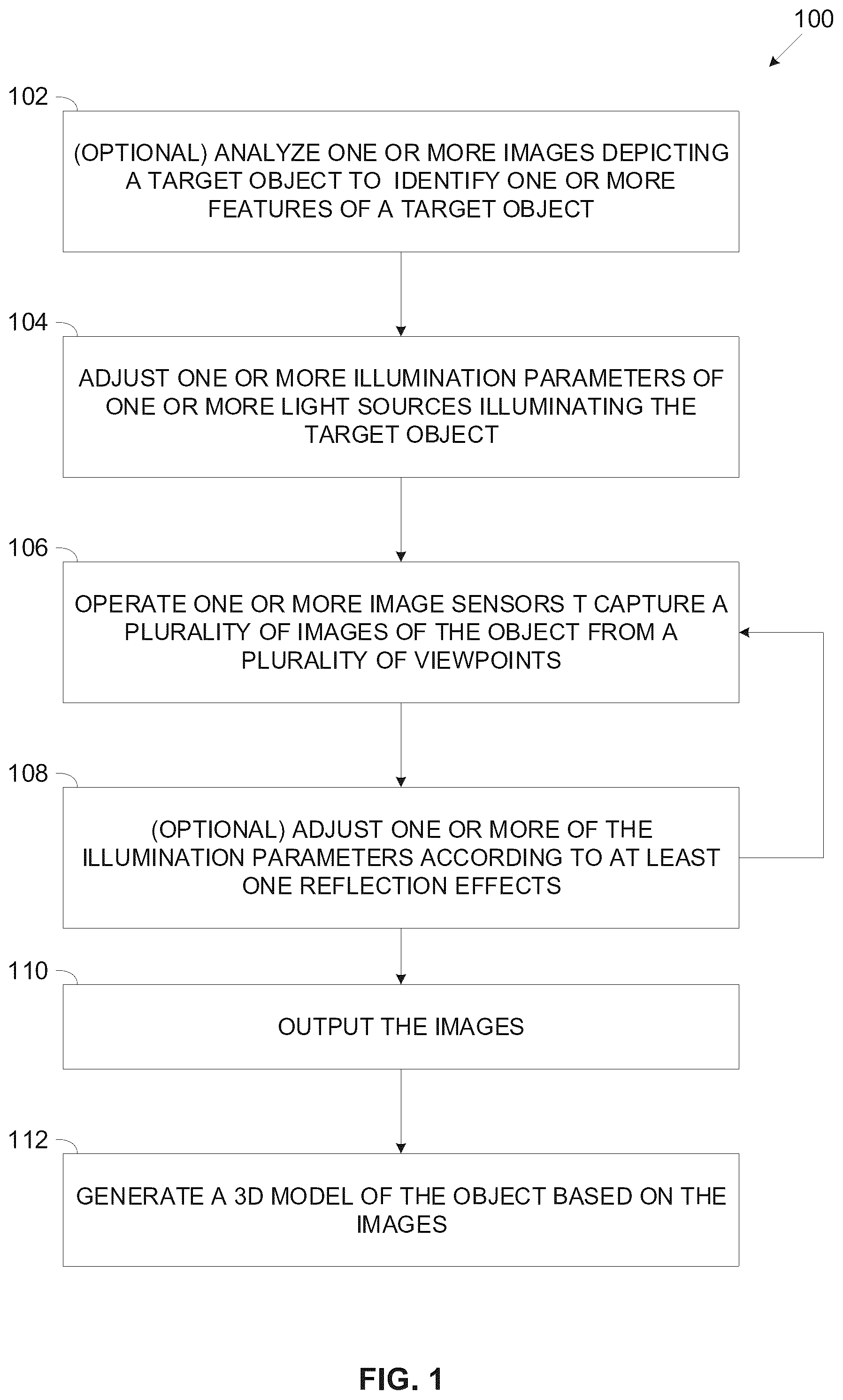Patent US12586298 — Controlled illumination for improved 3D model reconstruction — Figure 1