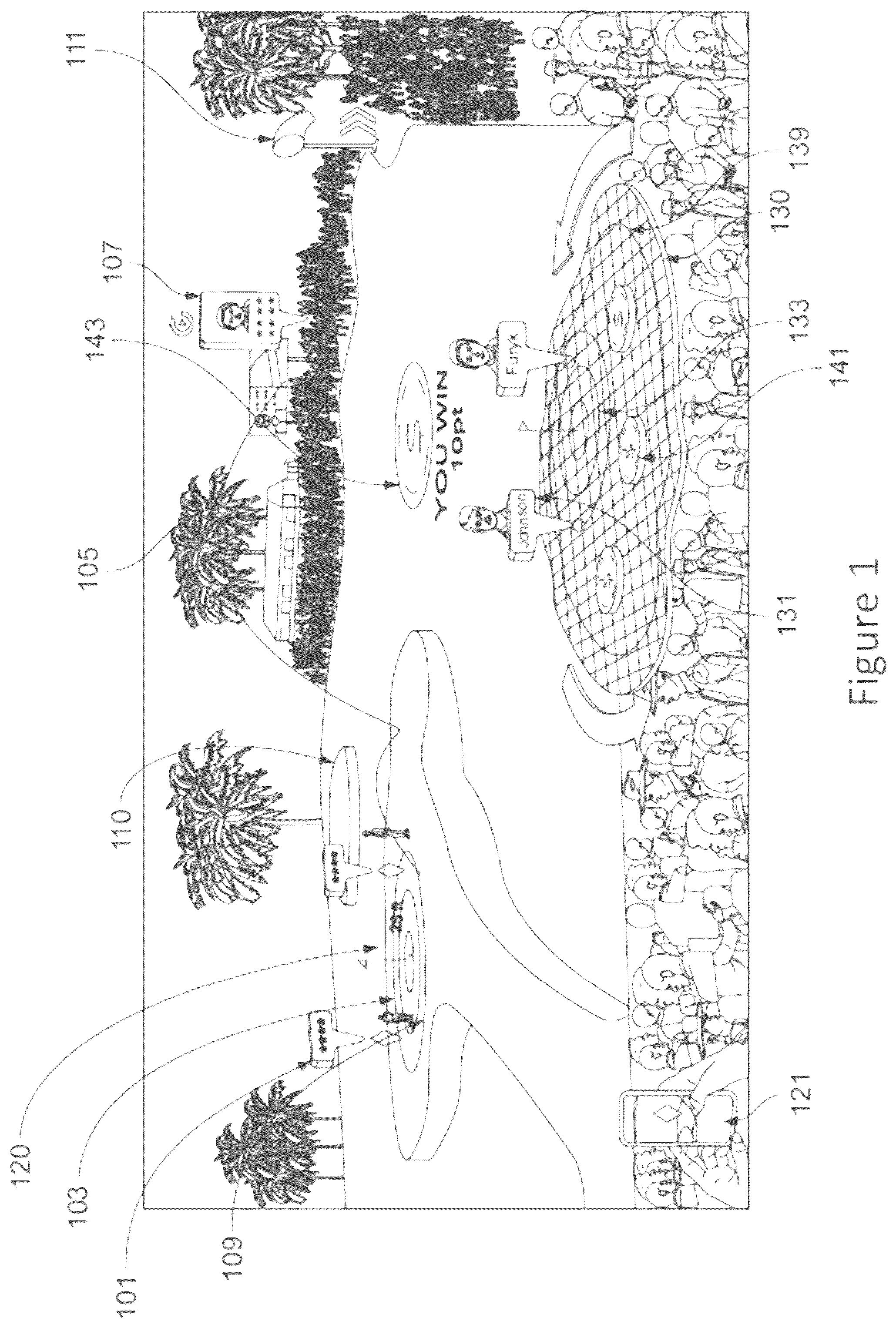Patent US12586305 — 3D reference point detection for survey for venue model construction — Figure 1