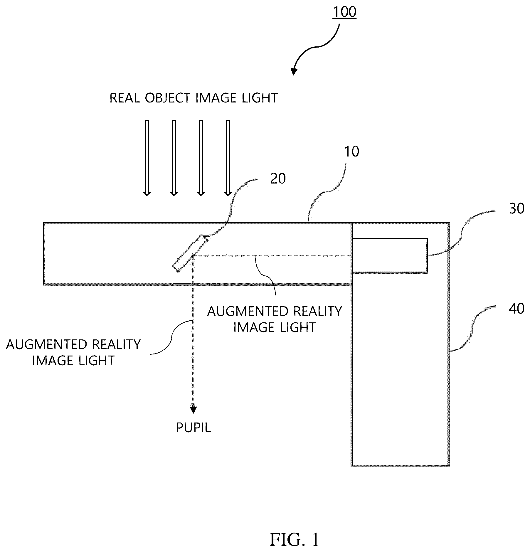 Patent US12586320 — Lightweight optical device for augmented reality using state change optical element — Figure 1