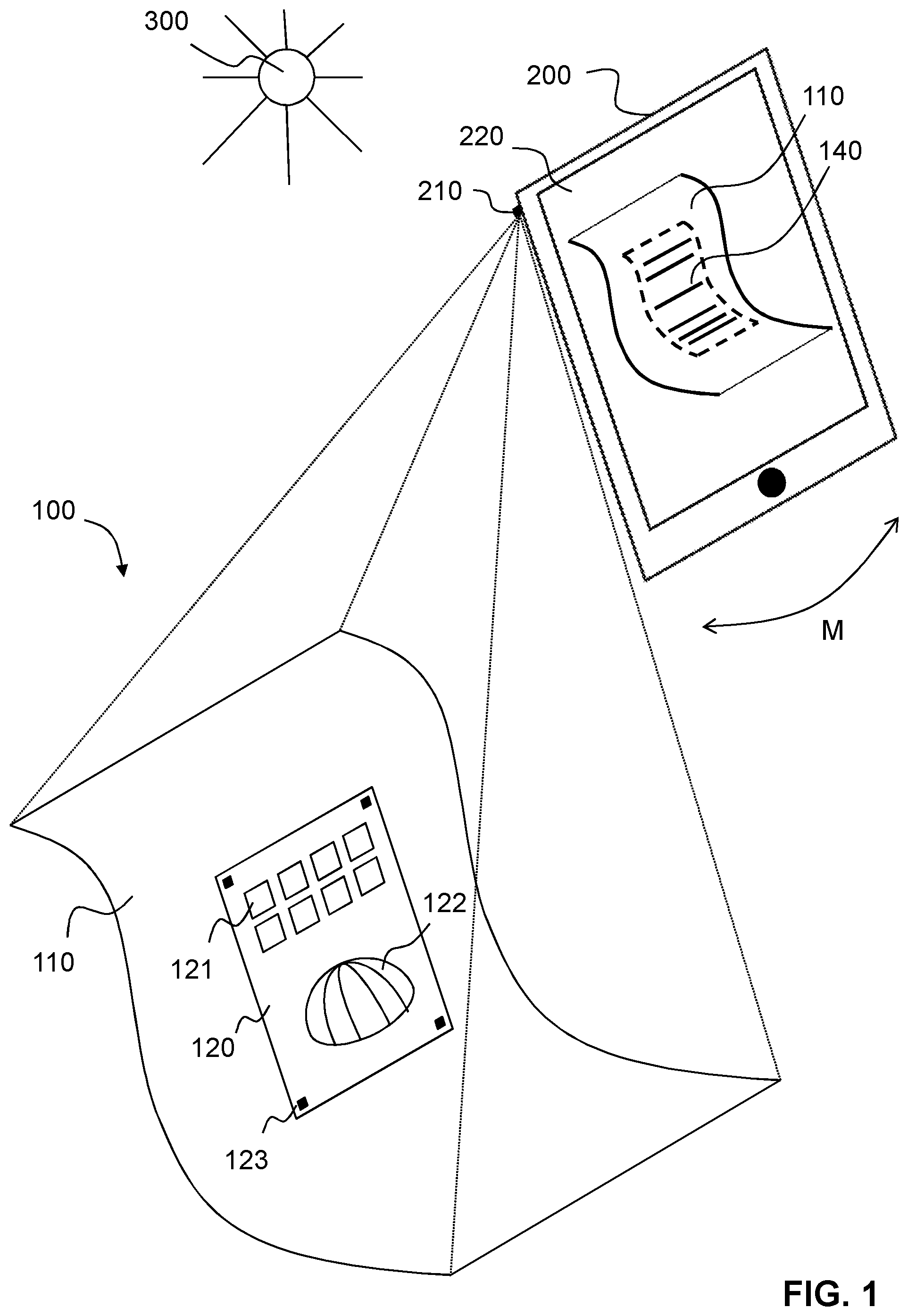 Patent US12586330 Figure 1 – Displaying a virtual object in a real-life scene