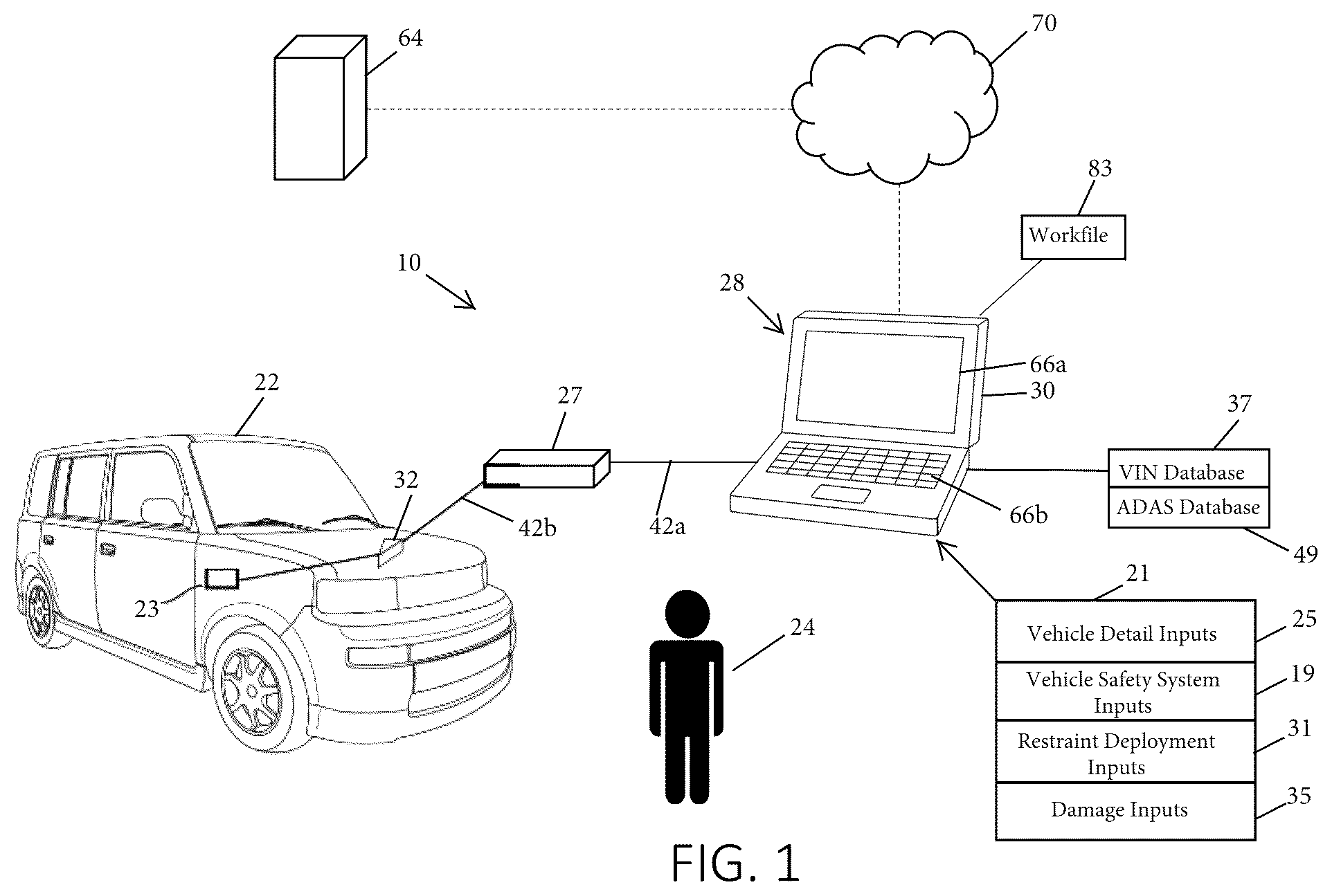 Patent US12586426 — Vehicle diagnostic system and method with vehicle calibration guidance and confirmation — Figure 1