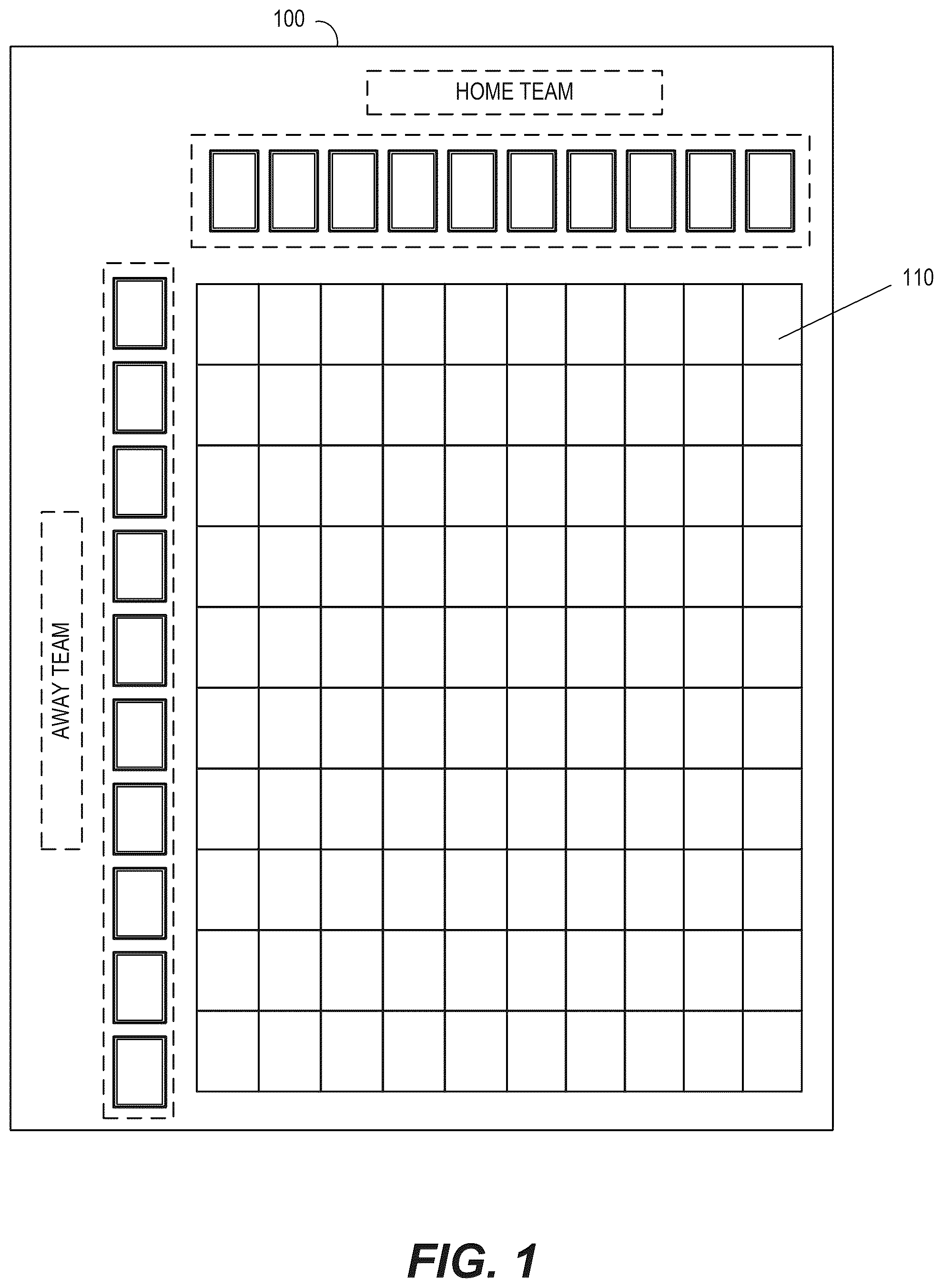 Patent US12586444 Figure 1 – Computer-implemented systems and methods for implementing matrix-based online gaming