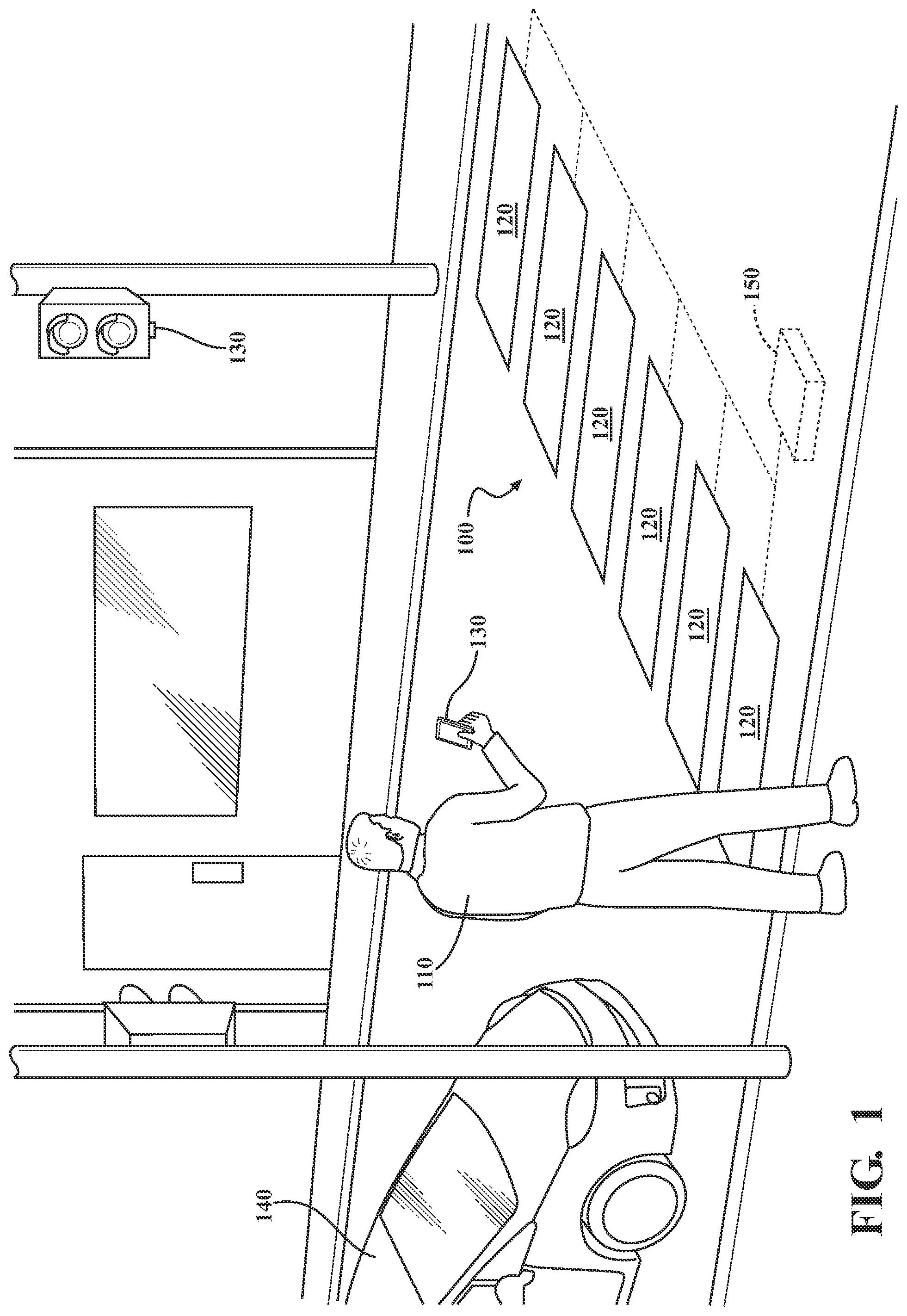 Patent US12586459 — Illuminating a road crossing to indicate a safe crossing condition for a user — Figure 1