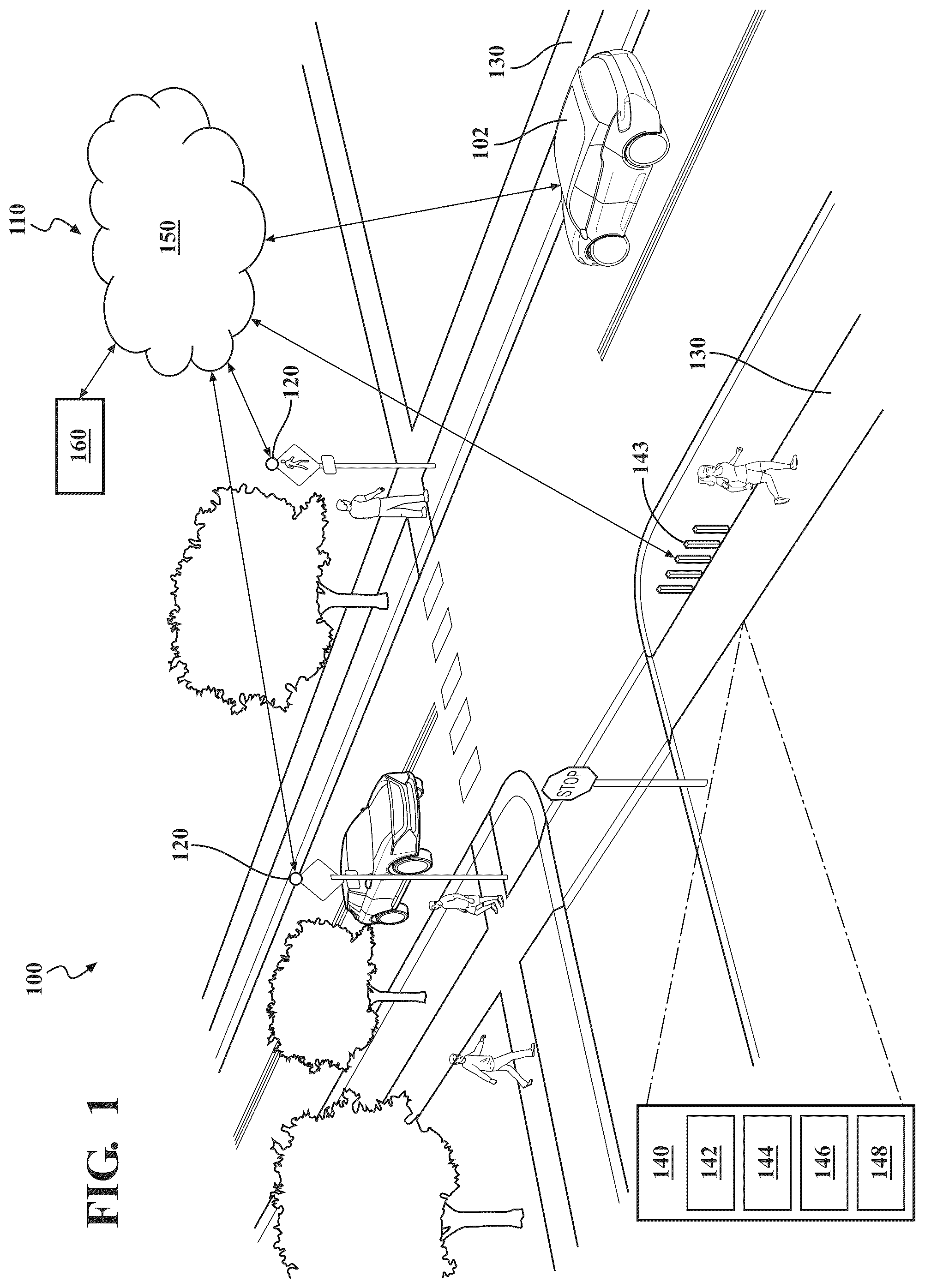 Patent US12586460 — User guide system for a pedestrian path — Figure 1