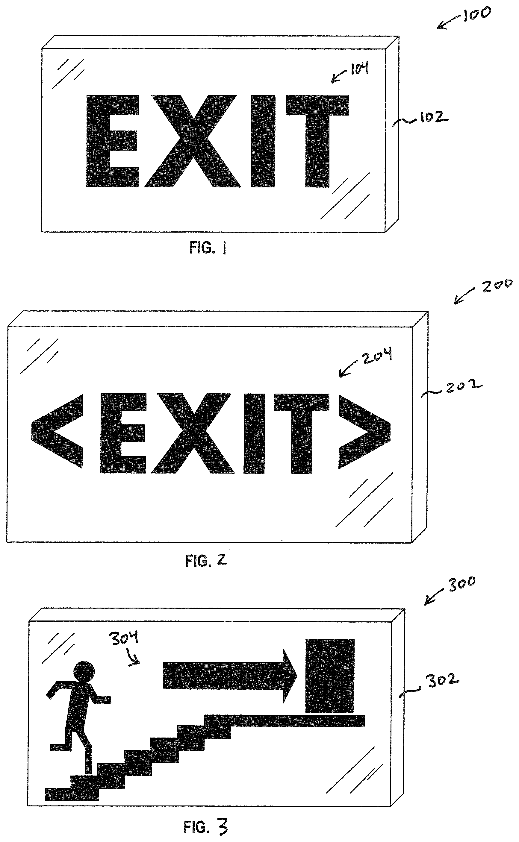 Patent US12586488 — Photoluminescent signage for low light ambient environment — Figure 1