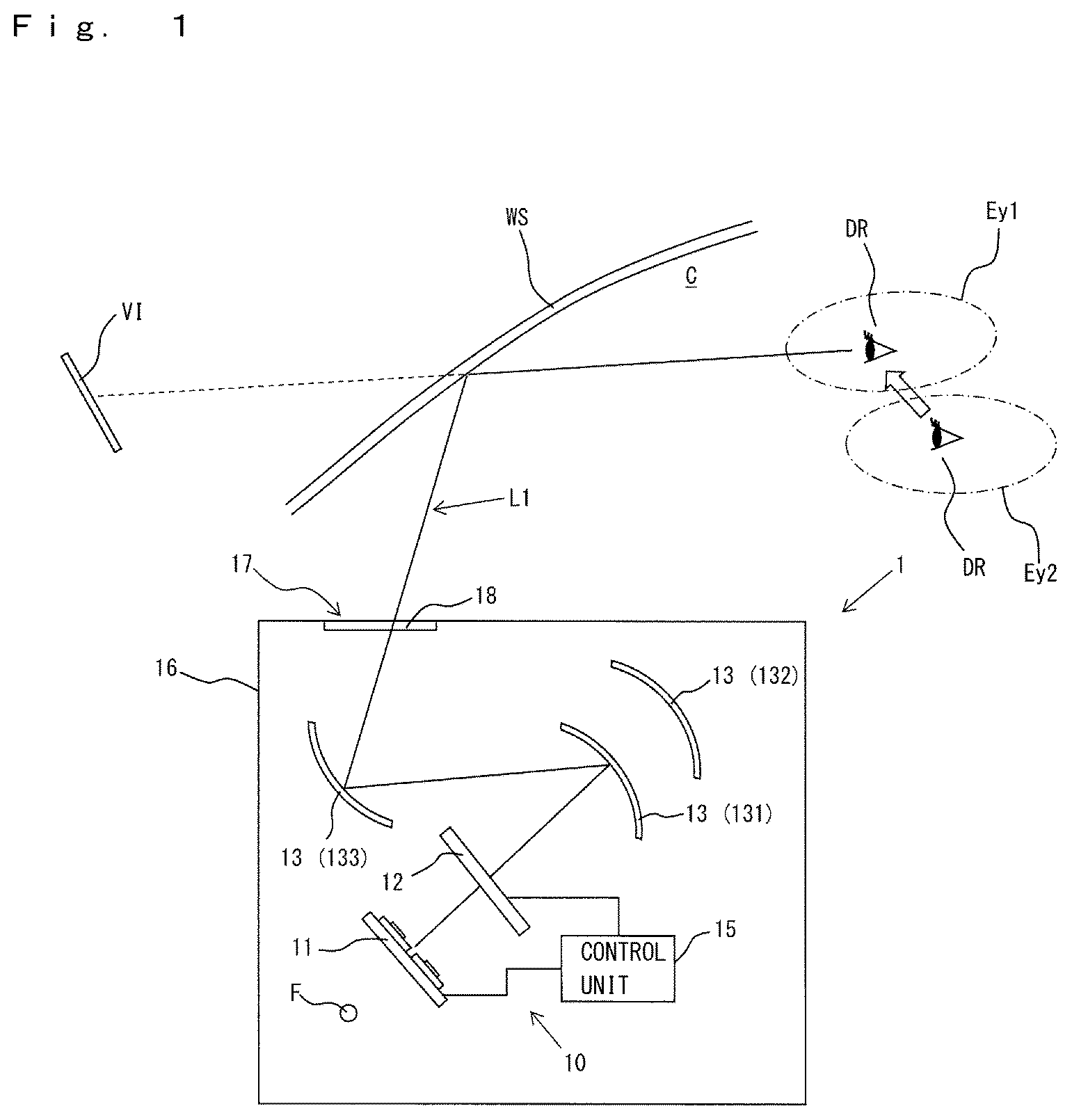 Patent US12586493 — Vehicular display device — Figure 1