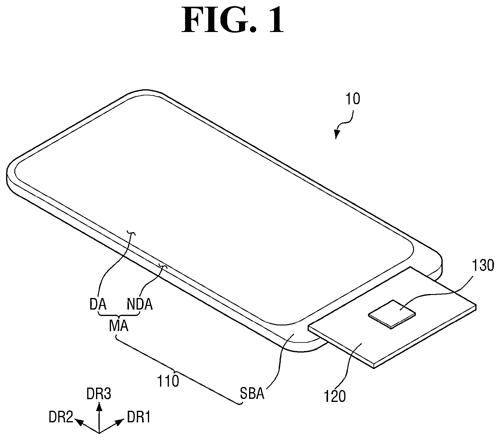 Patent US12586526 Figure 1 – Display device and mobile electronic device including the same