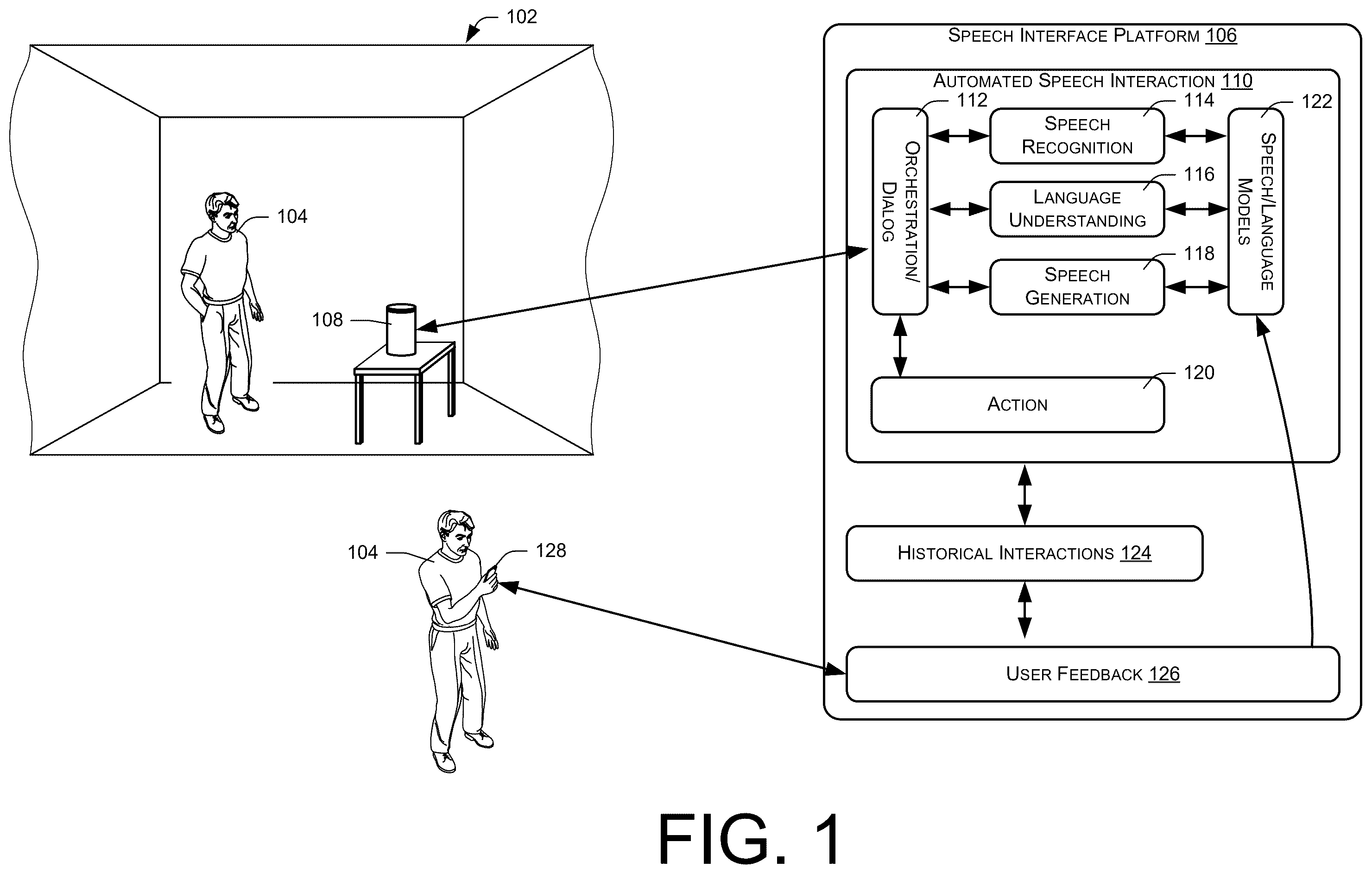 Patent US12586564 — User feedback for speech interactions — Figure 1