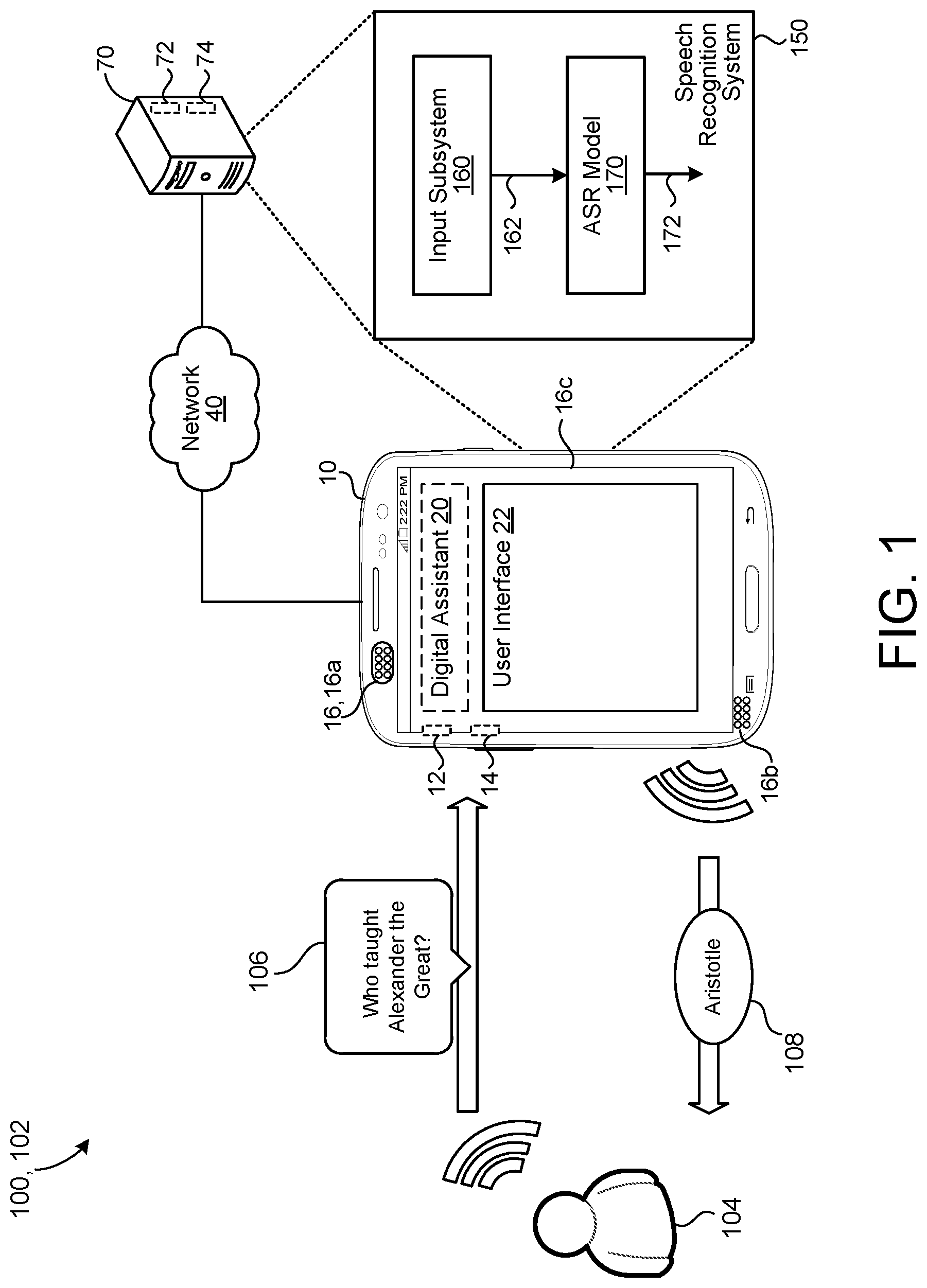 Patent US12586569 — Knowledge distillation with domain mismatch for speech recognition — Figure 1