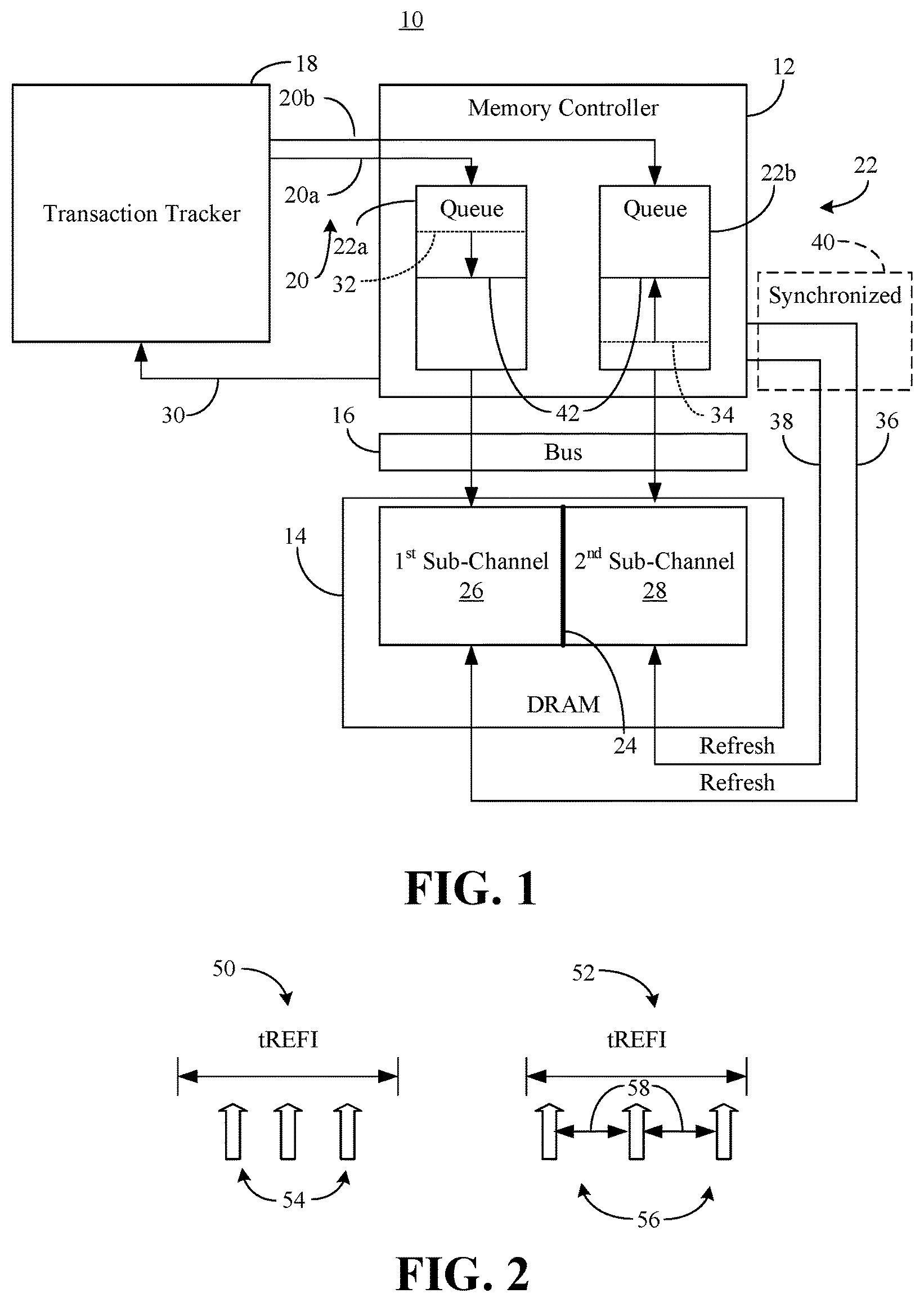 Patent US12586627 Figure 1 – Refresh performance optimizations for DRAM technologies with sub-channel and/or pseudo-channel configurations