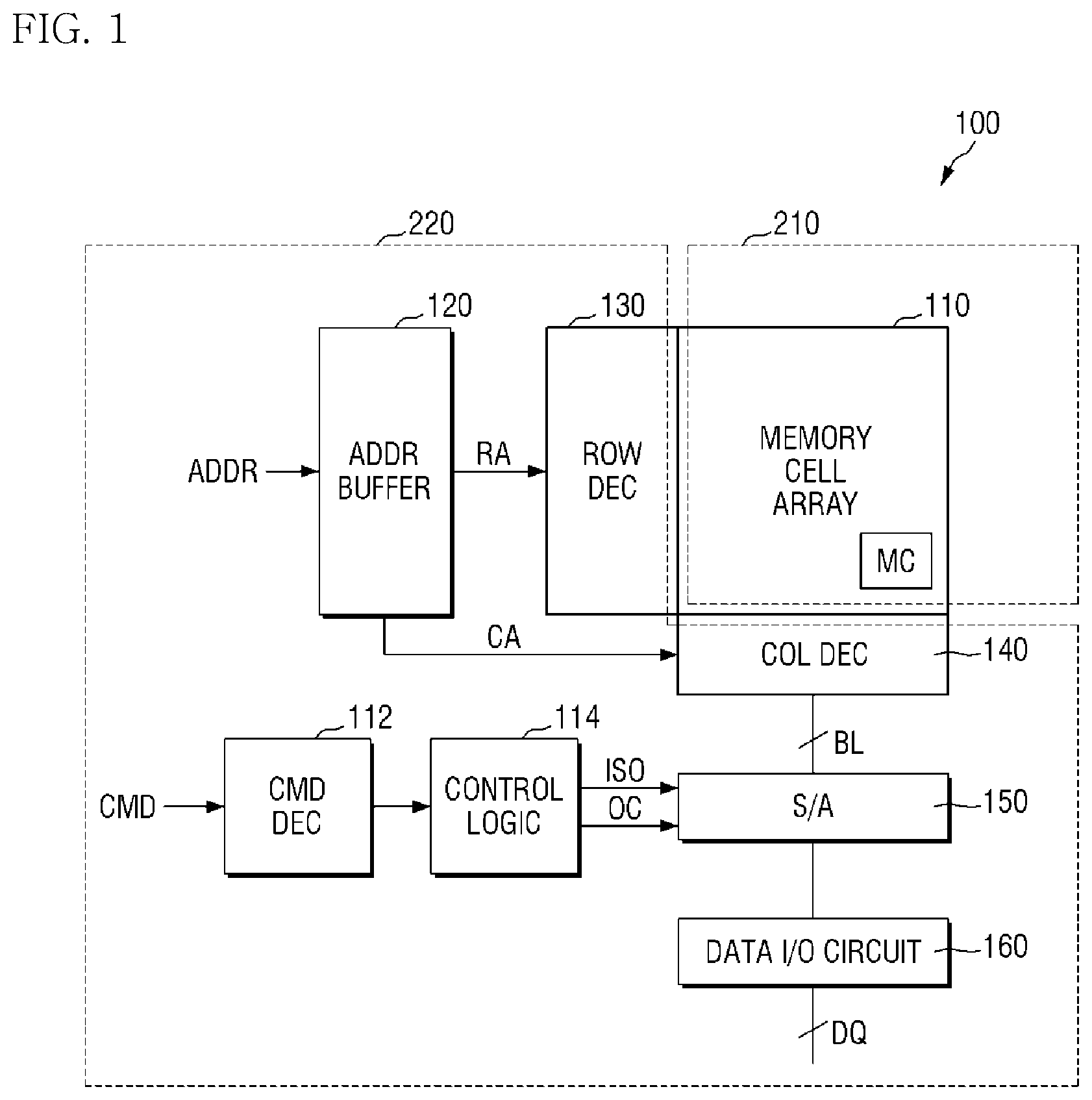 Patent US12586631 Figure 1 – Memory device having load offset mismatch compensation