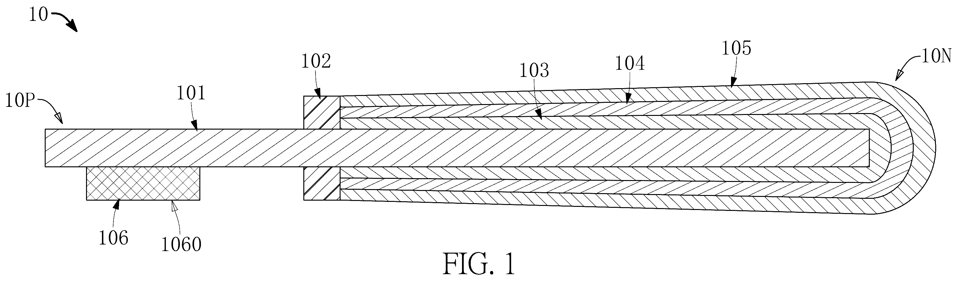Patent US12586732 — Capacitor assembly package structure having outermost reinforcement structures — Figure 1
