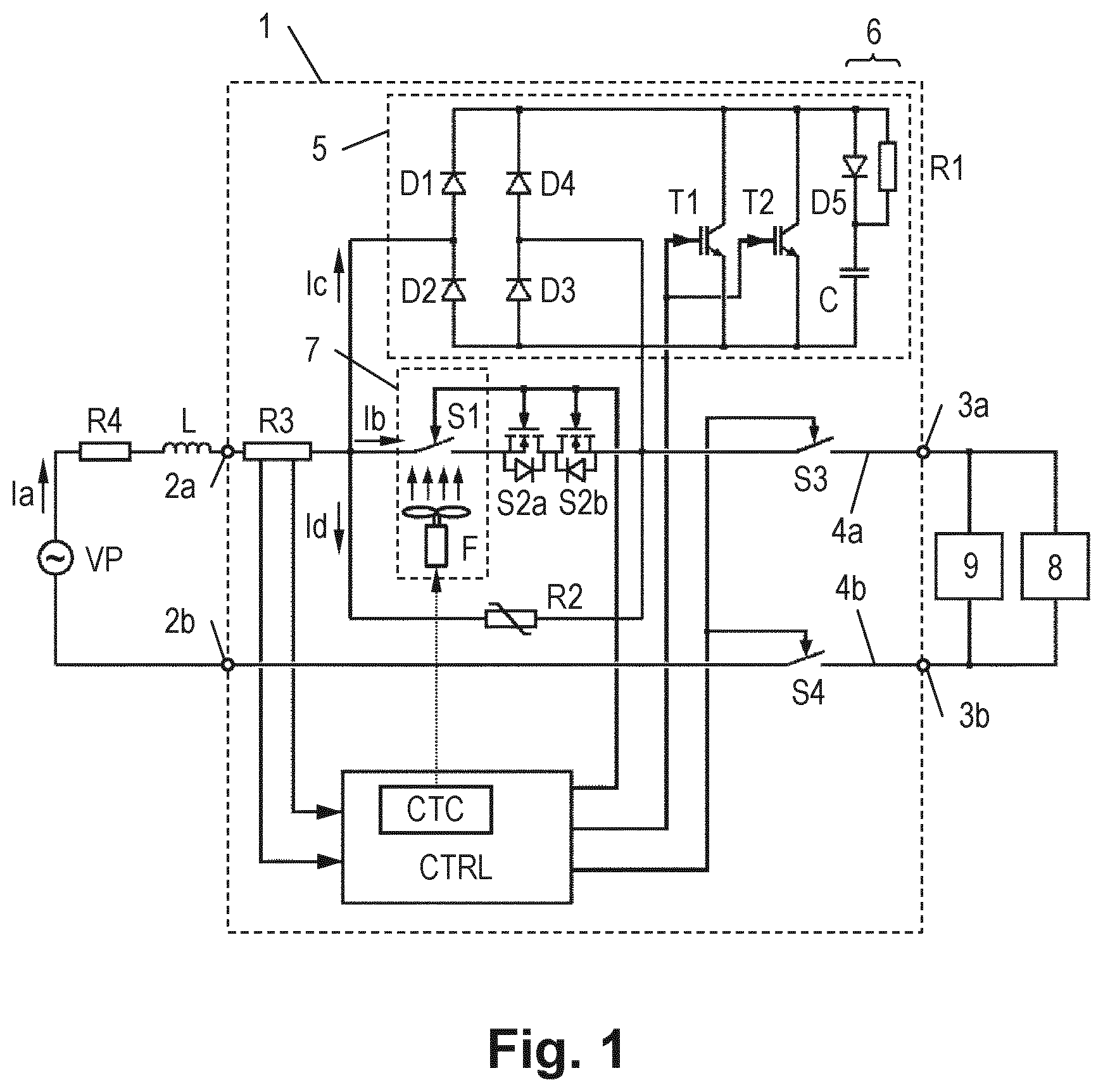 Patent US12586739 Figure 1 – Hybrid circuit breaker with improved current capacity per device size