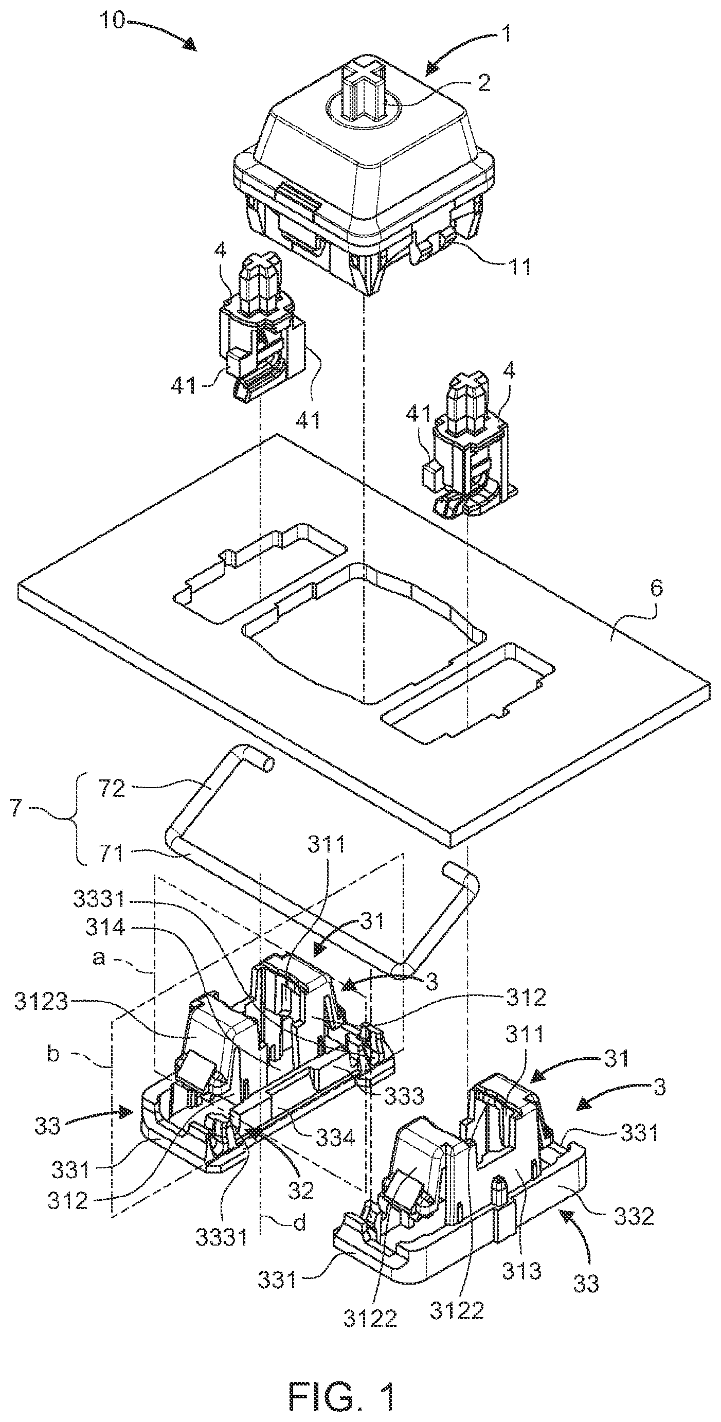 Patent US12586740 — Stack key structure and balance-shaft seat thereof — Figure 1