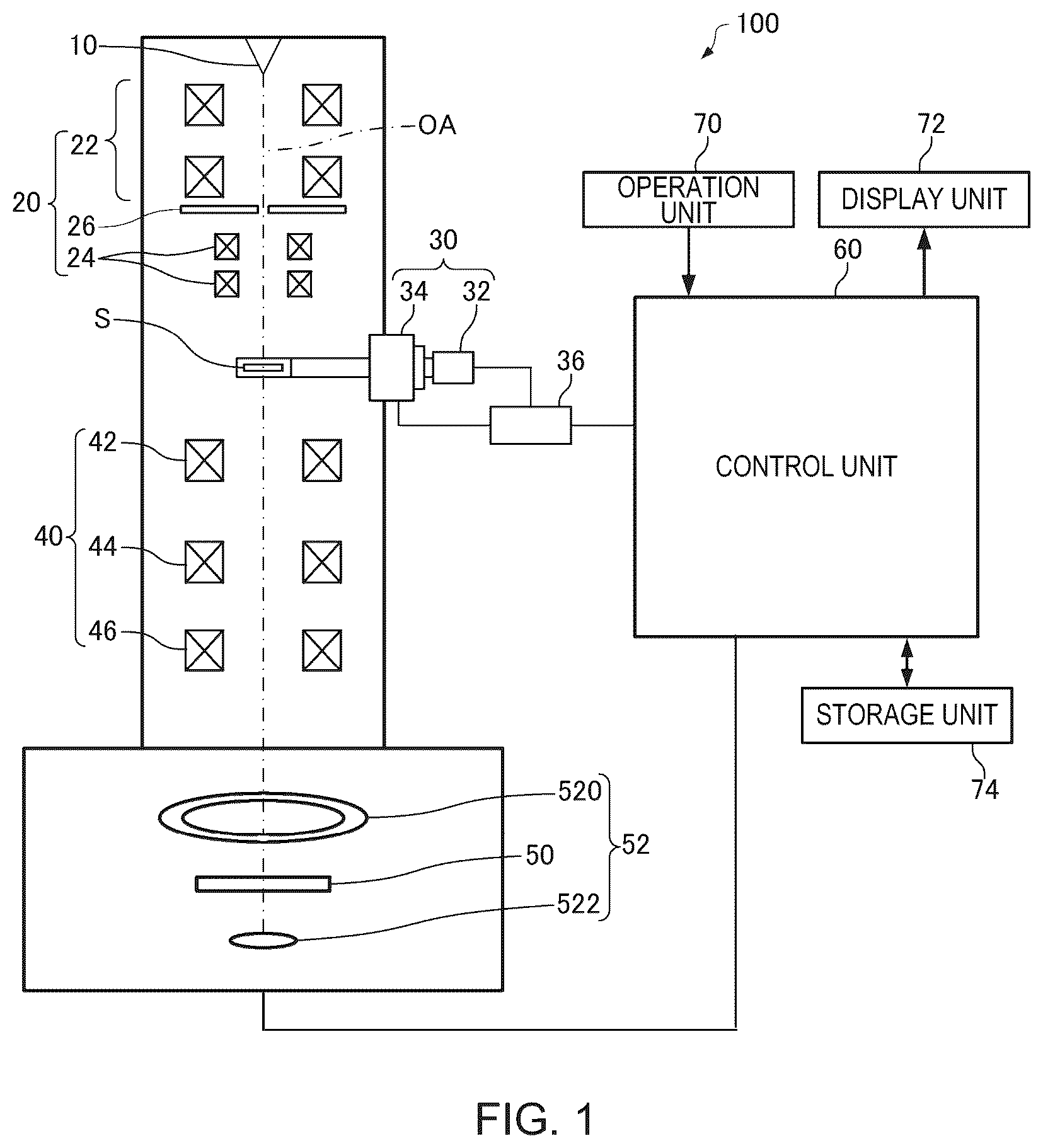 Patent US12586752 — Electron microscope and specimen orientation alignment method — Figure 1