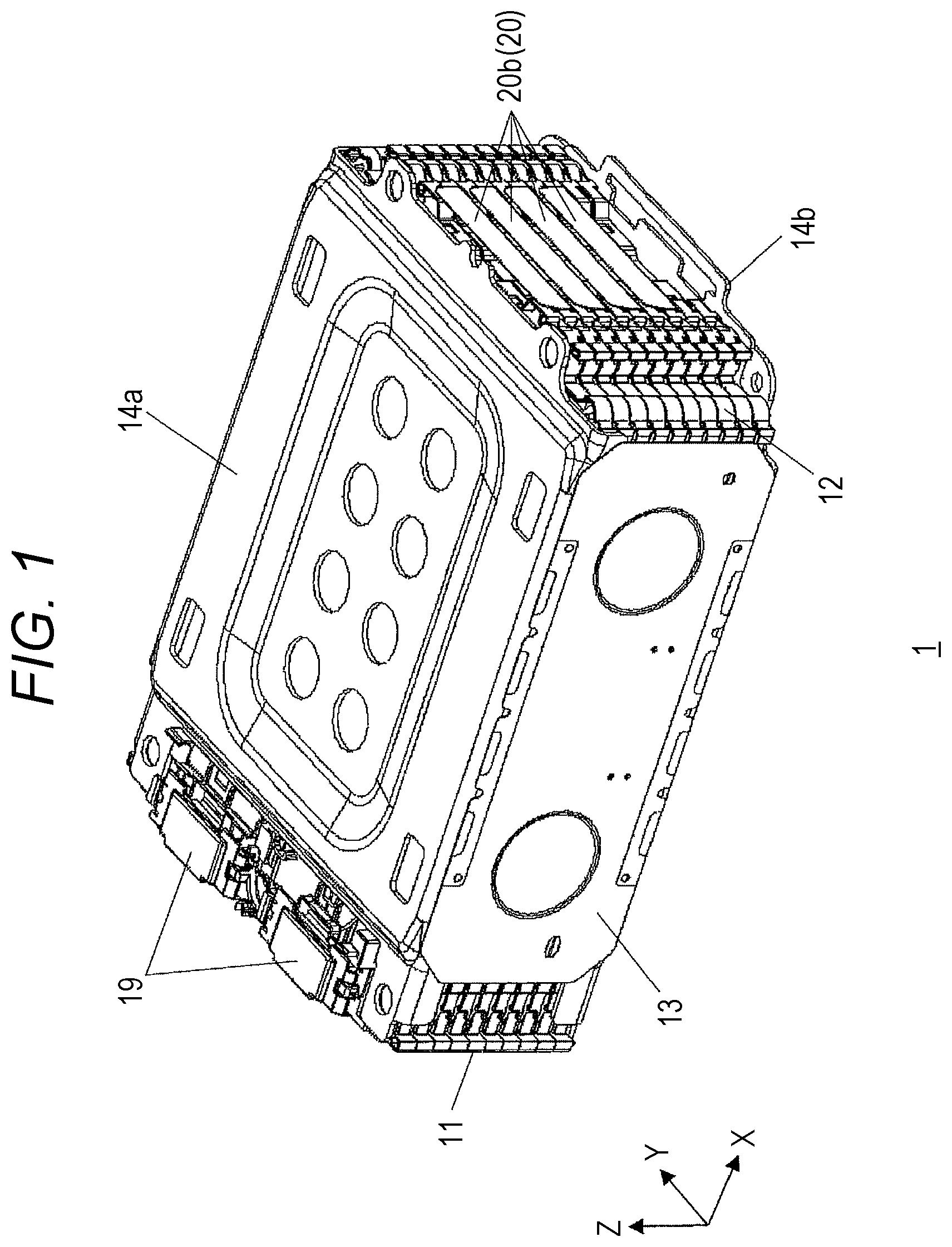 Patent US12586839 — Battery module with improved cooling performance, battery device including said battery module, and method for manufacturing said battery module — Figure 1