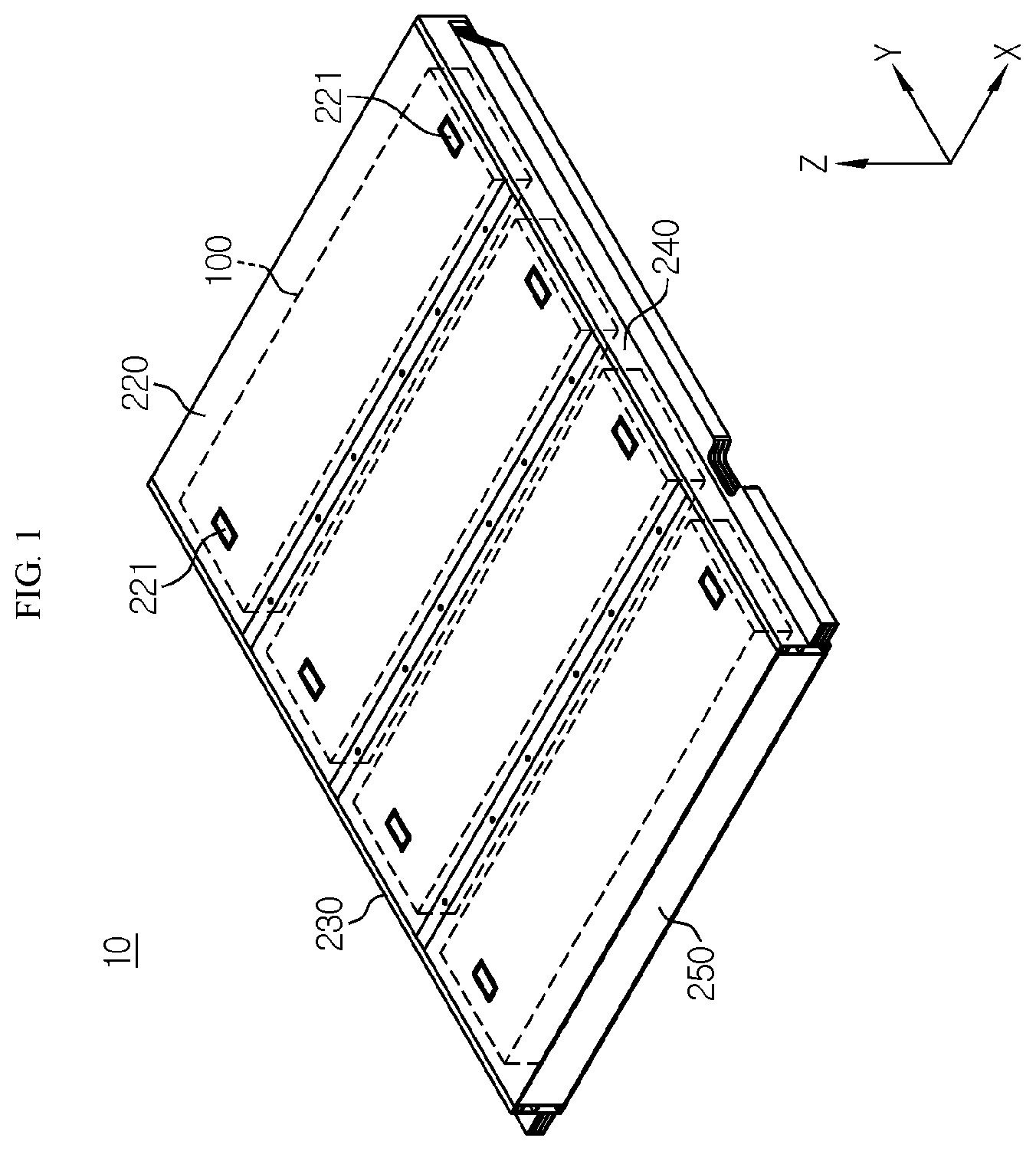 Patent US12586863 — Battery pack with improved gas venting path — Figure 1