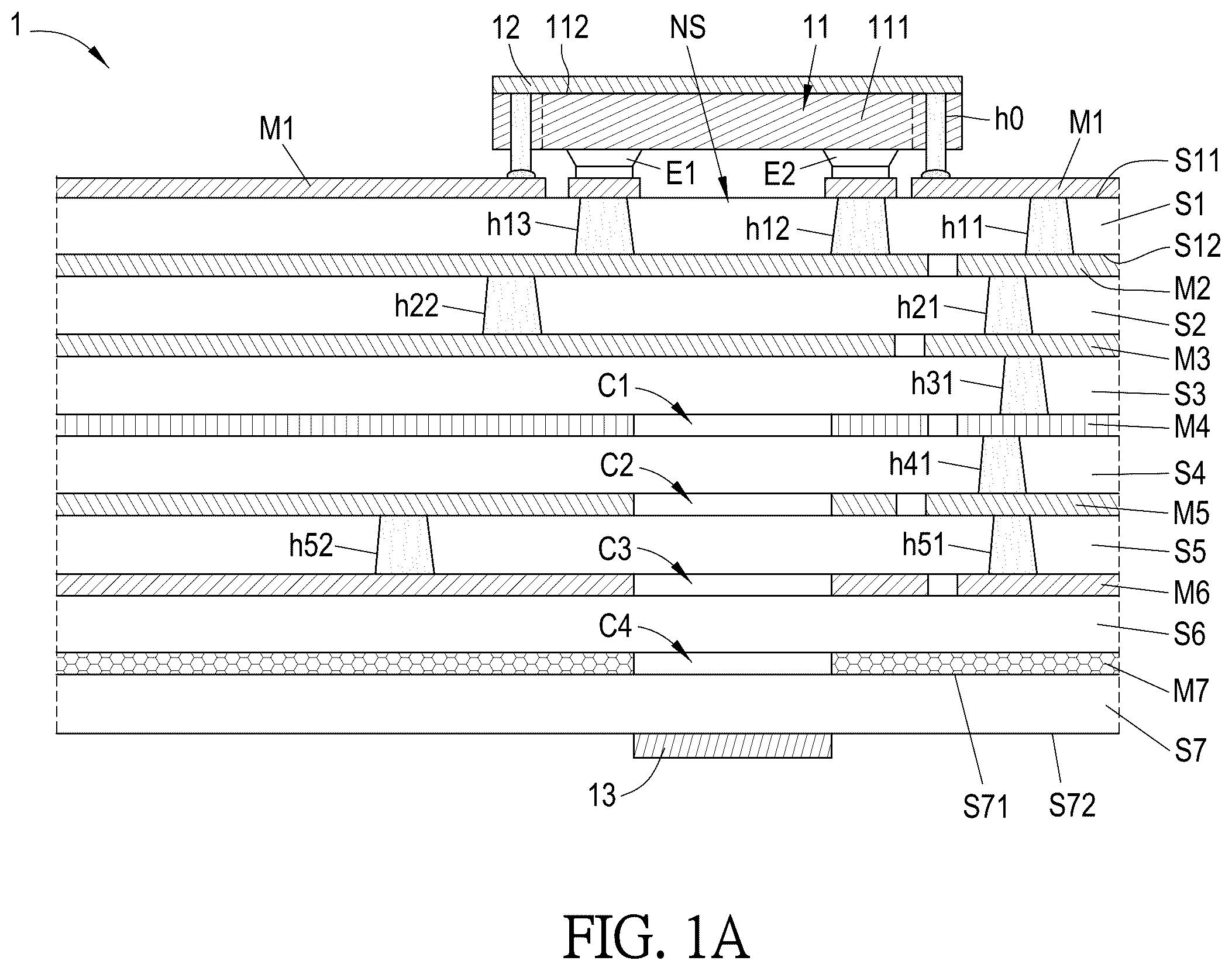 Patent US12586891 Figure 1 – Antenna device