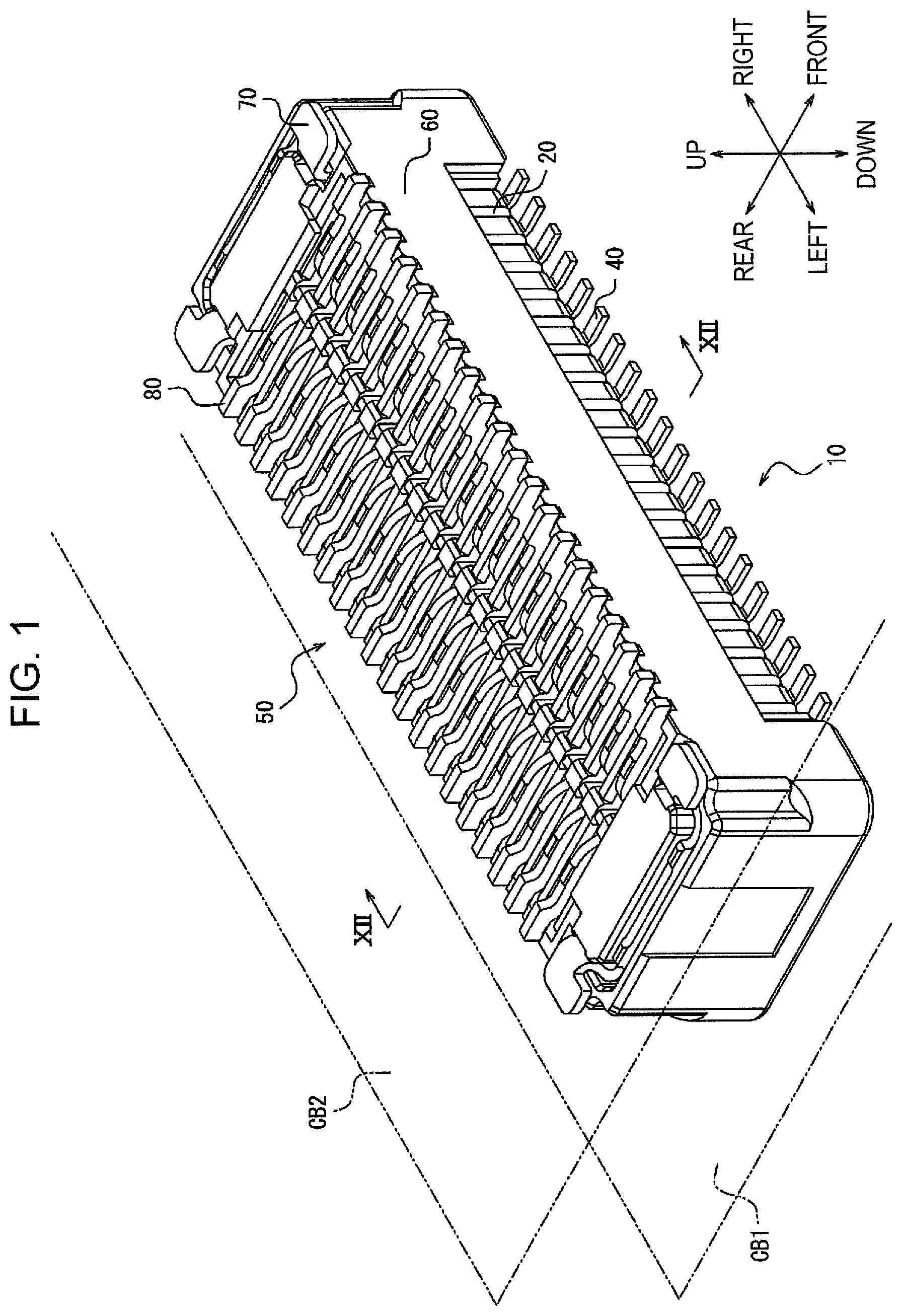 Patent US12586937 Figure 1 – Connector and electronic device
