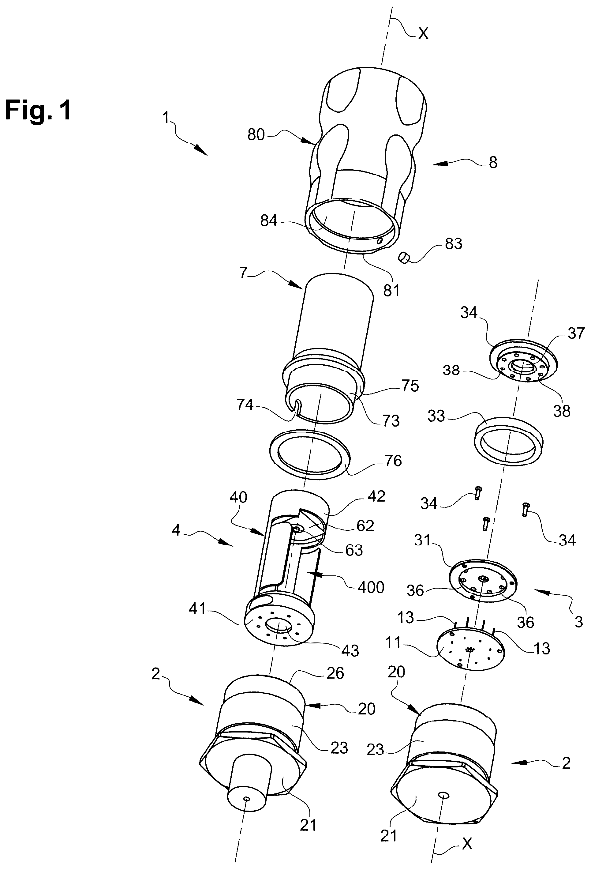 Patent US12586939 — Electronic device with force feedback and interlocking system for coupling two electronic boards — Figure 1
