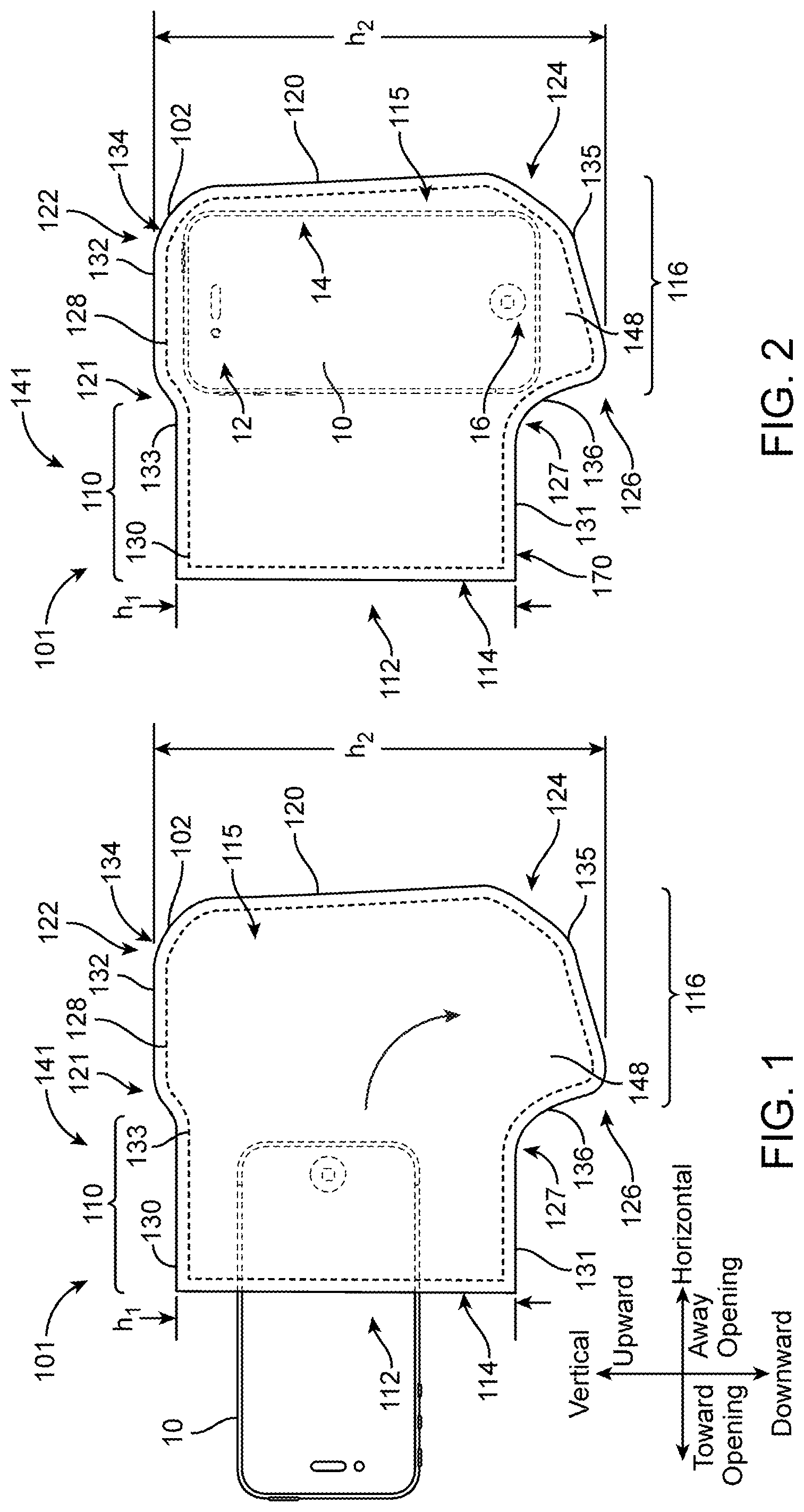Patent US12588176 Figure 1 – RF shielding pouch and garment for electronic devices