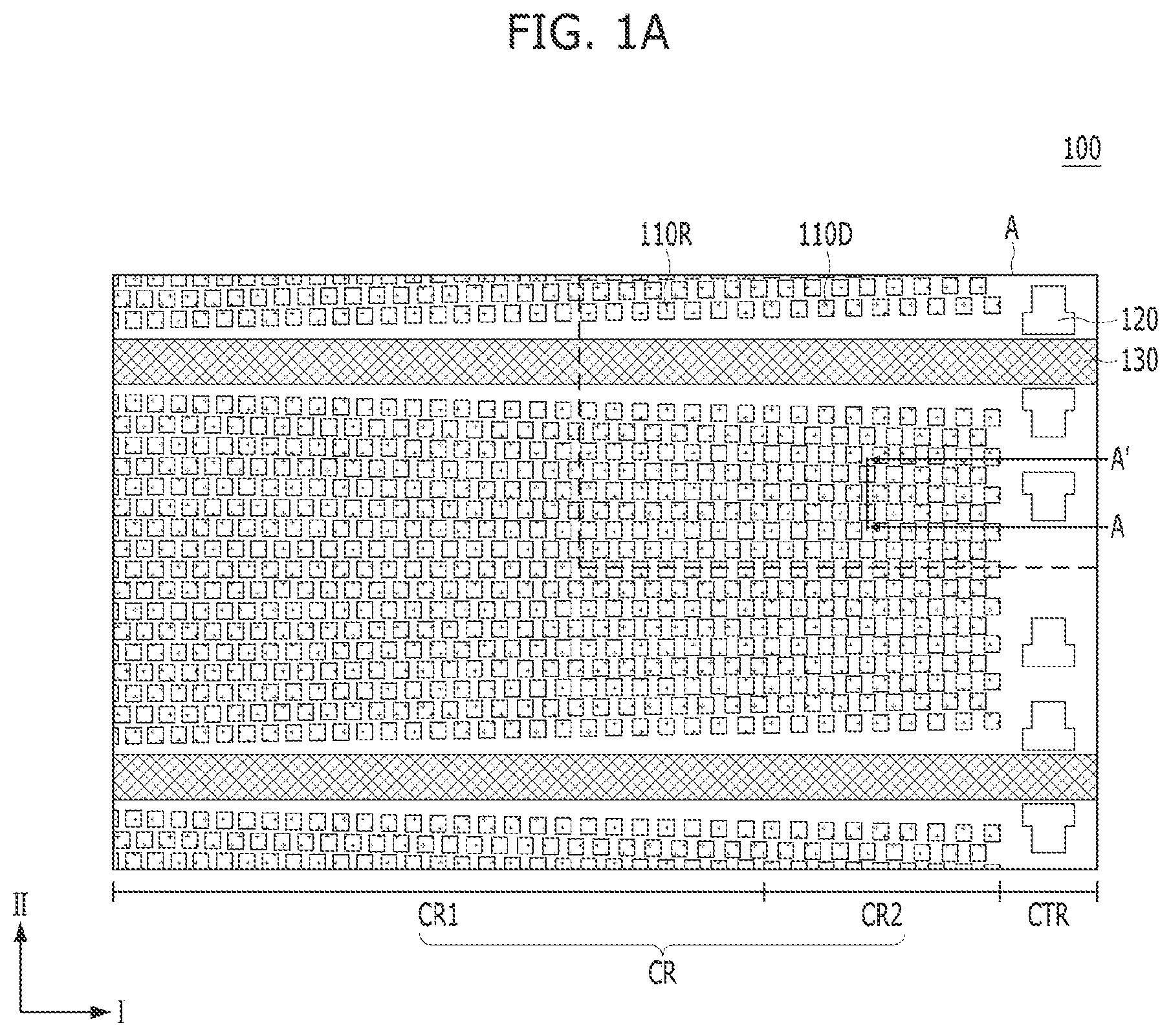 Patent US12588207 — Semiconductor device including channel structures and a slit structure — Figure 1