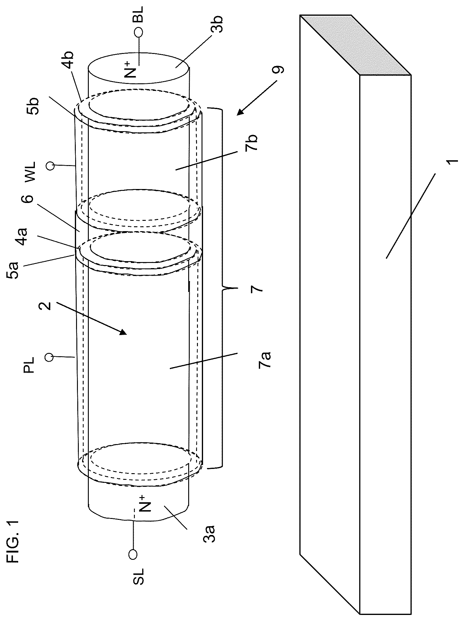 Patent US12588232 Figure 1 – Semiconductor-element-including memory device