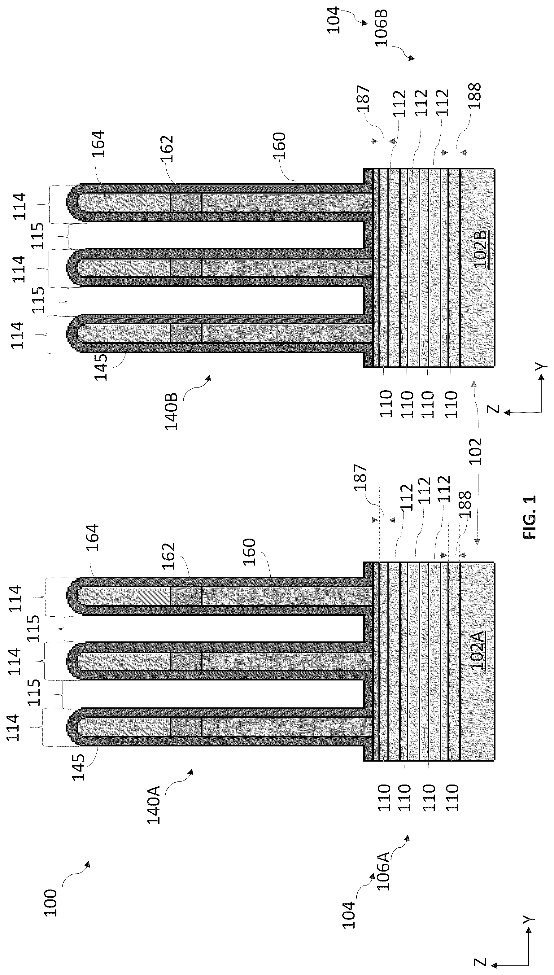 Patent US12588247 Figure 1 – Spacer structures for nano-sheet-based devices
