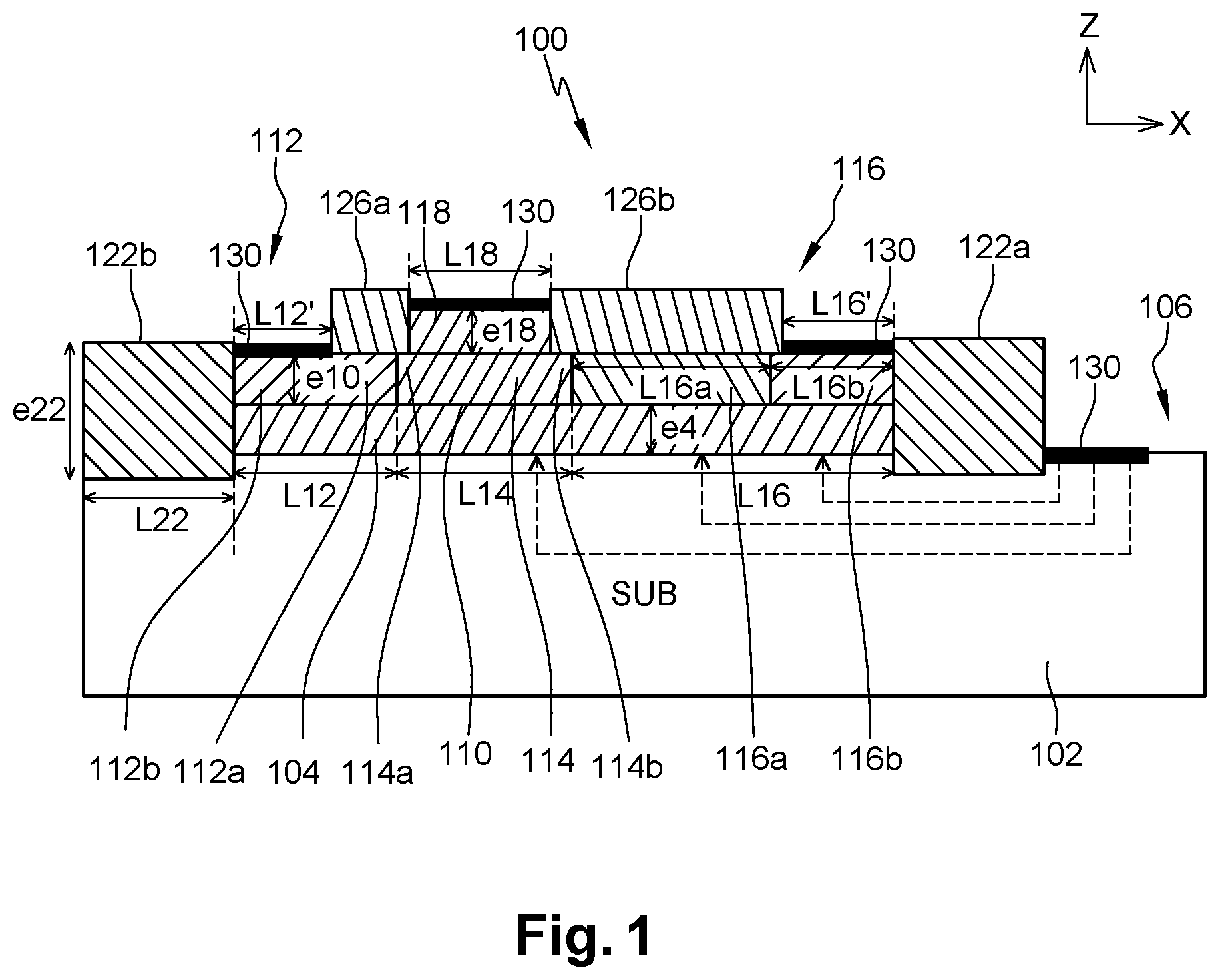 Patent US12588259 — Lateral bipolar transistor — Figure 1