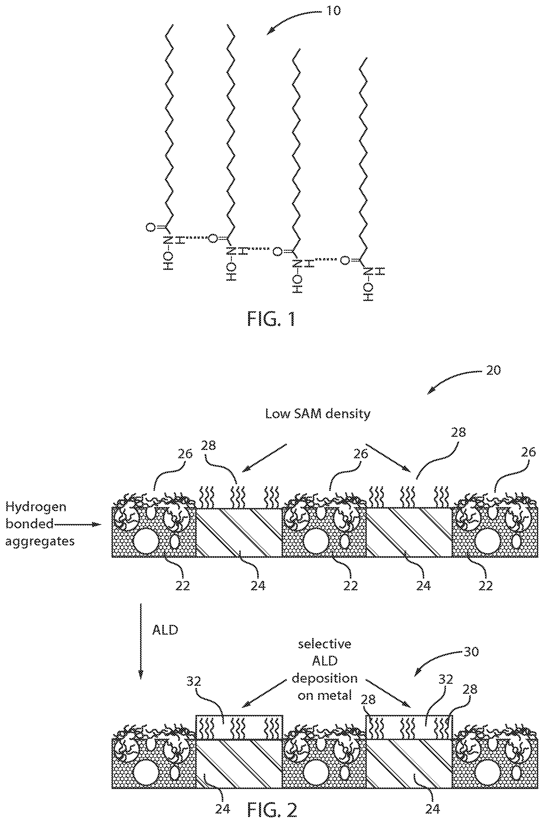 Patent US12588261 — Selective deposition on metals using porous low-k materials — Figure 1