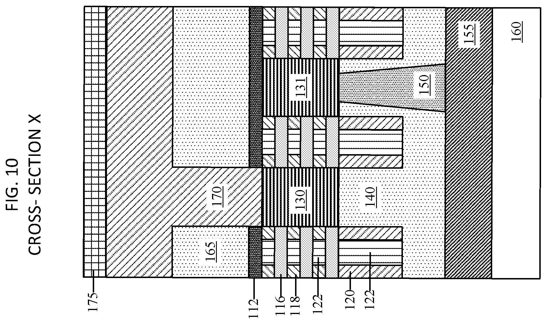 Patent US12588280 Figure 10 – Backsides subtractive M1 patterning with backside contact repair for tight N2P space