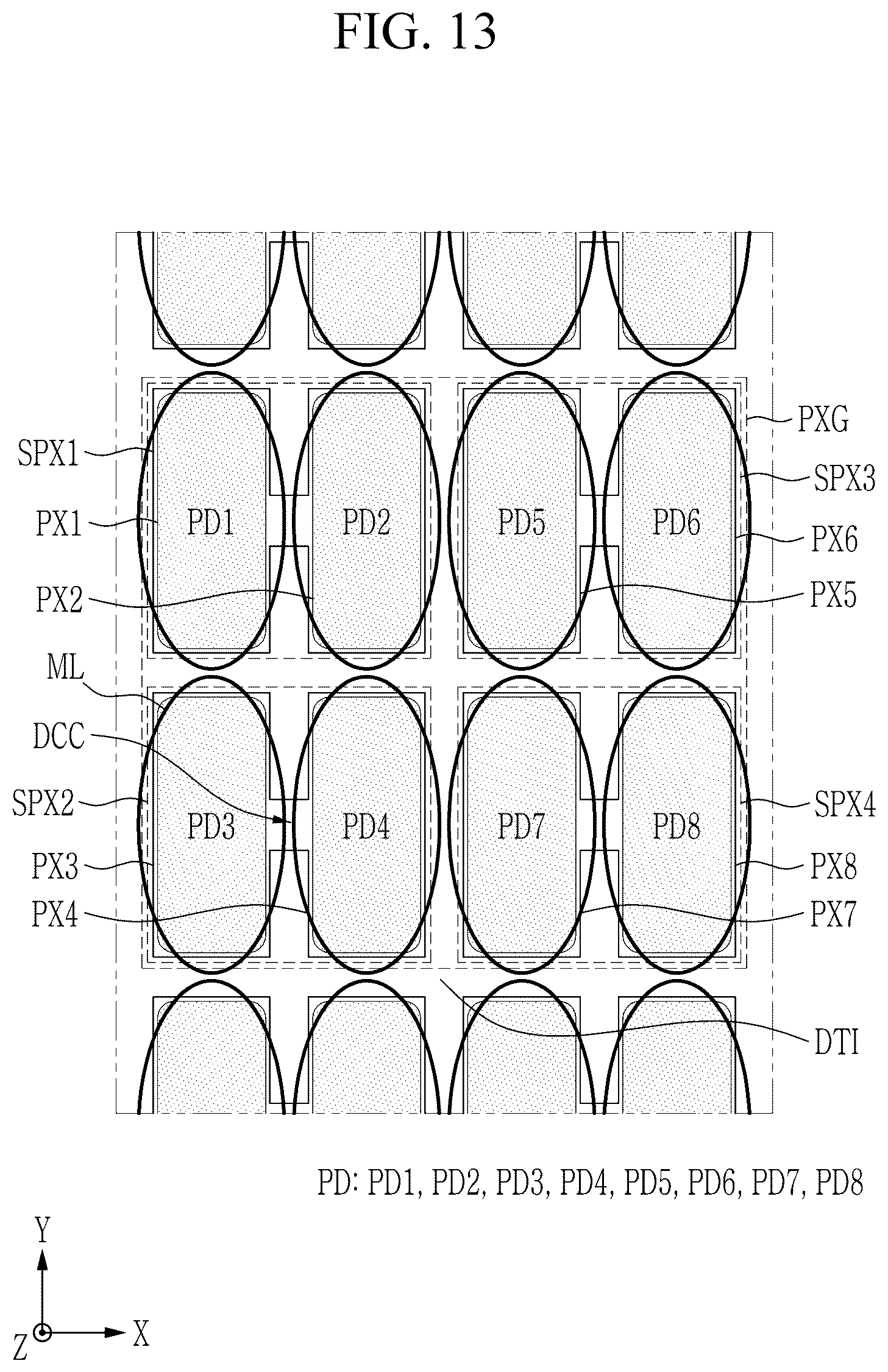 Patent US12588303 Figure 15 – Image sensor with shared extrinsic region
