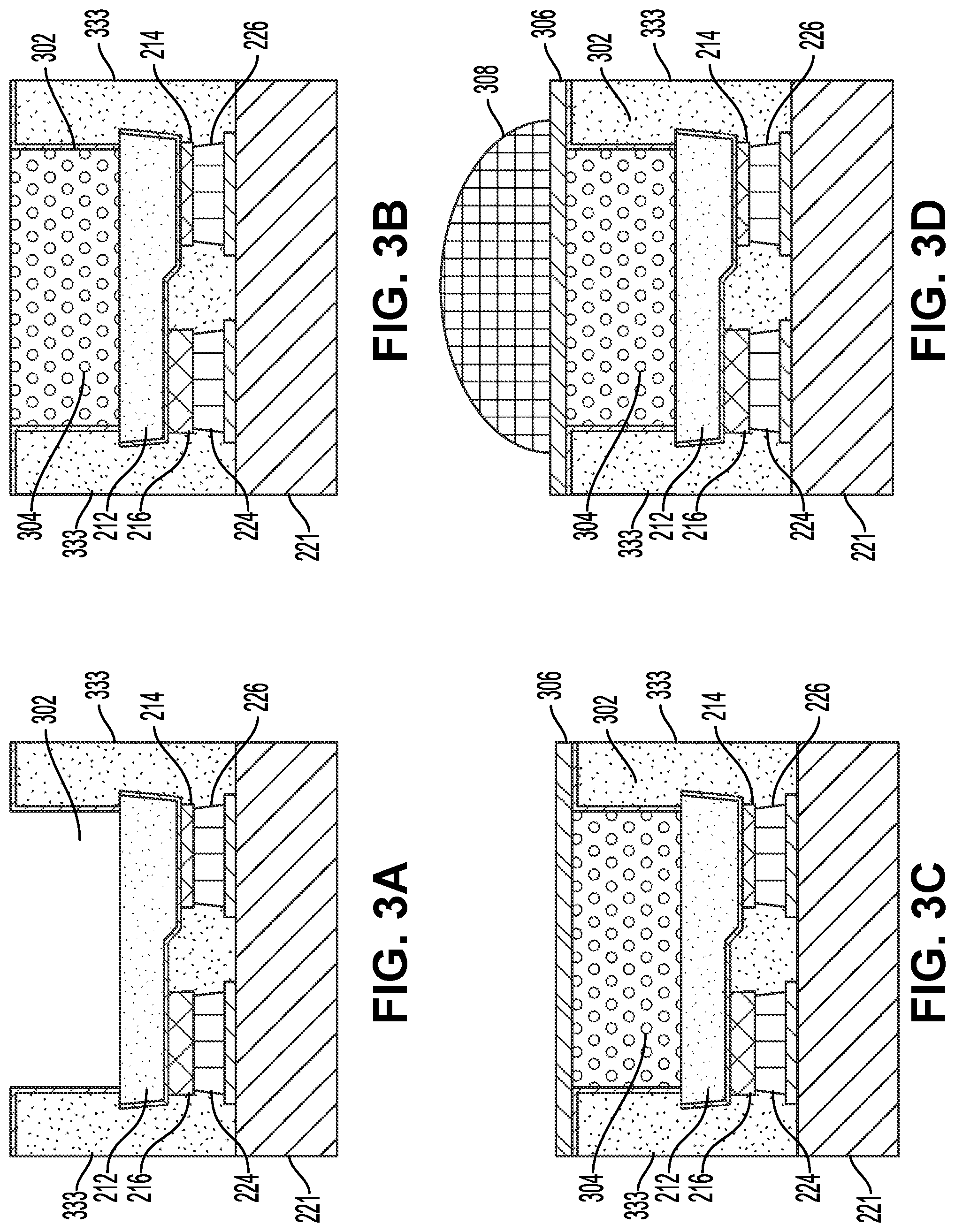 Patent US12588329 Figure 3 – High-density micro-LED arrays with reflective sidewalls