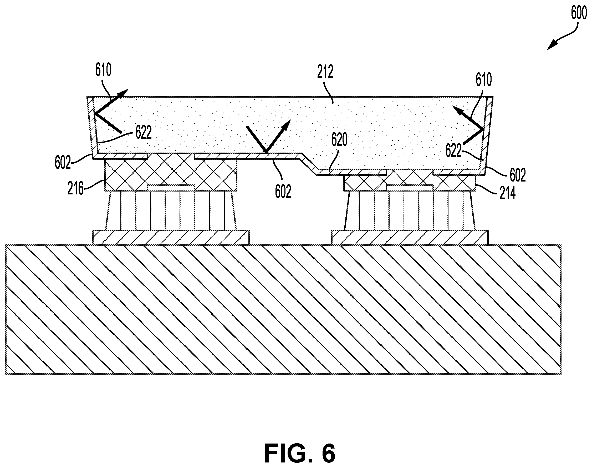 Patent US12588329 Figure 5 – High-density micro-LED arrays with reflective sidewalls