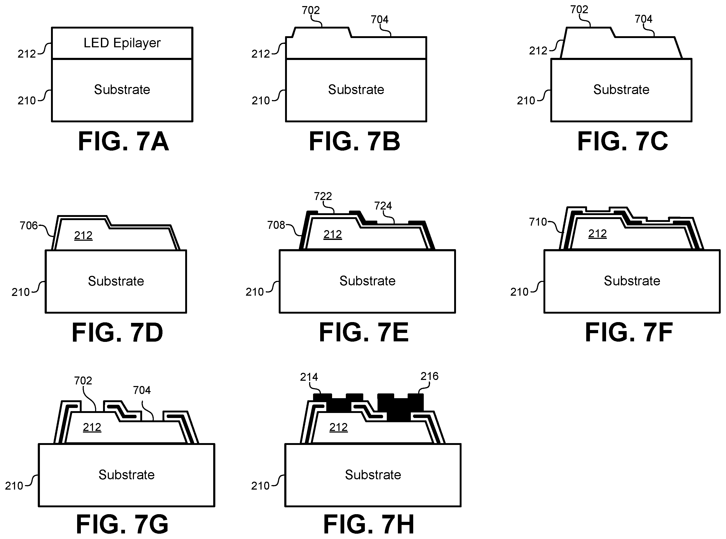 Patent US12588329 Figure 6 – High-density micro-LED arrays with reflective sidewalls