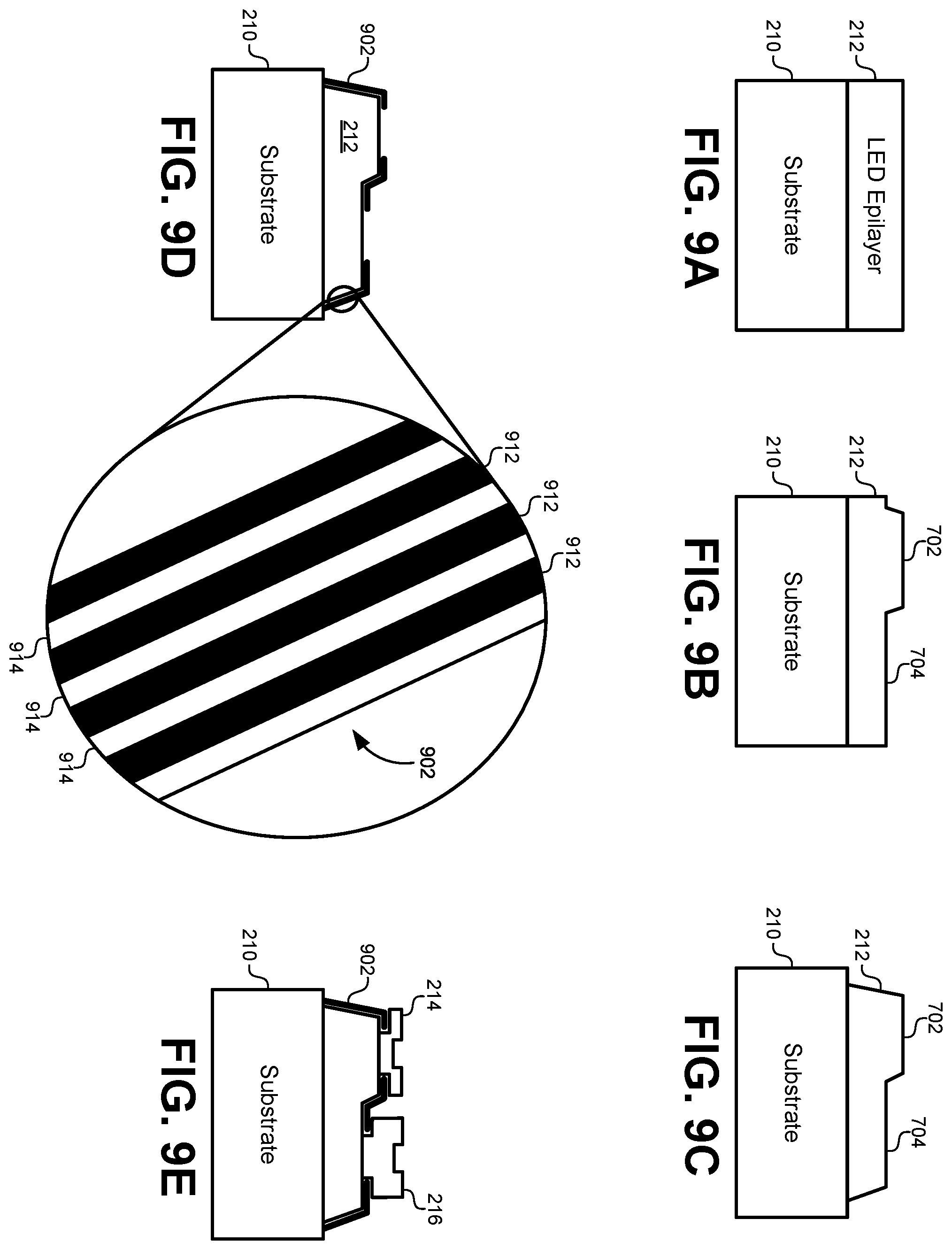 Patent US12588329 Figure 8 – High-density micro-LED arrays with reflective sidewalls