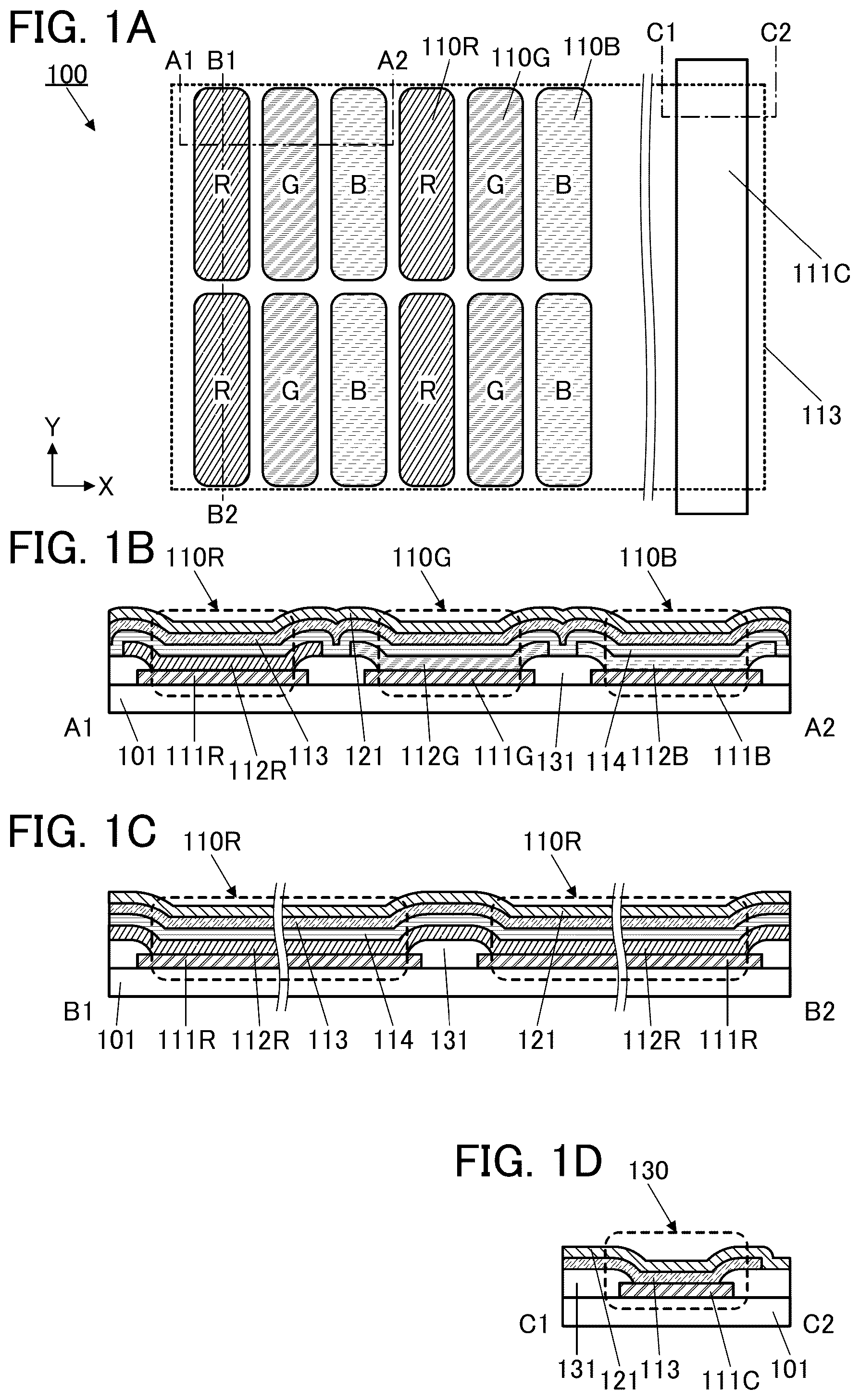Patent US12588358 — Display device and method for manufacturing display device — Figure 1