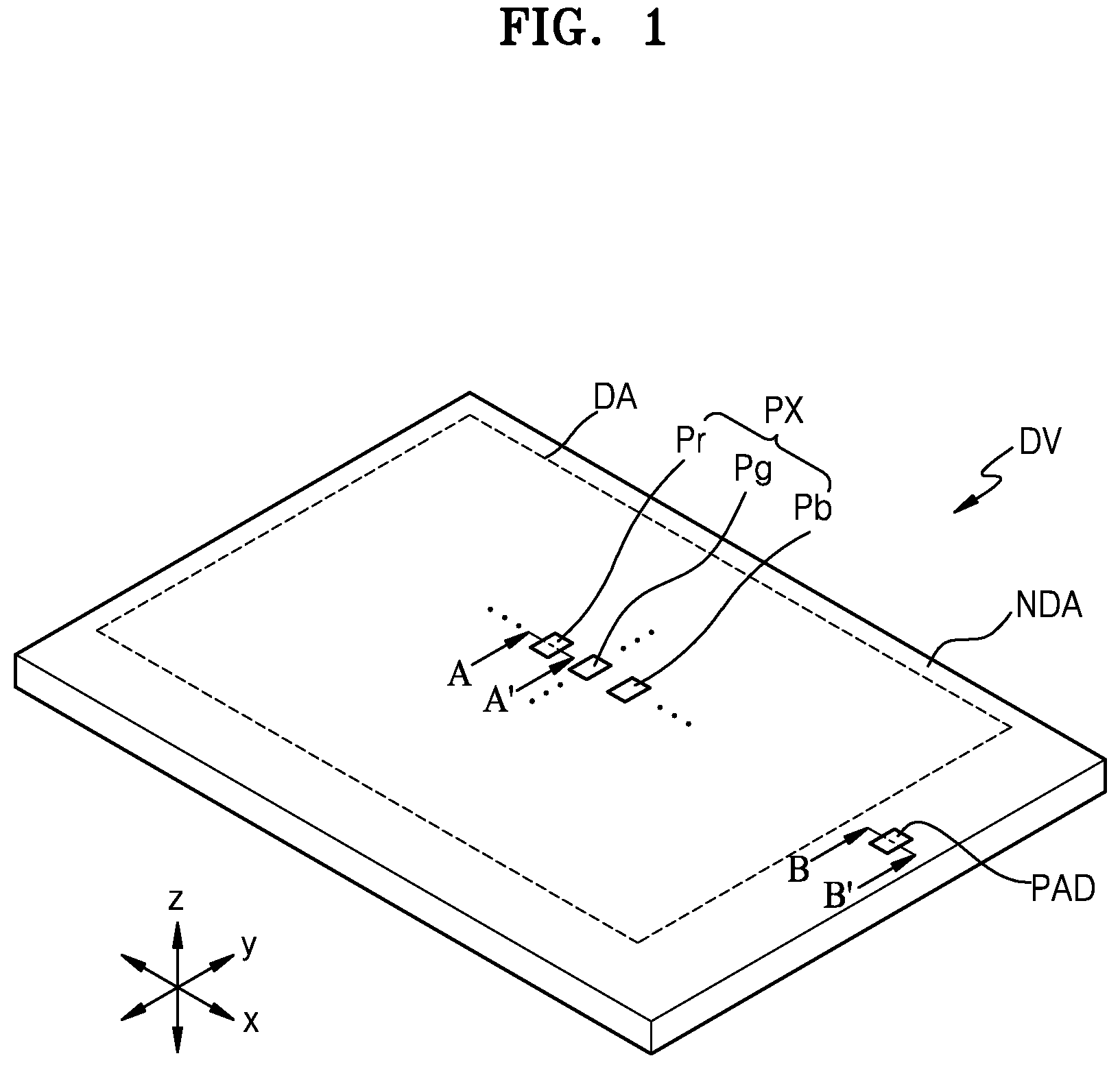 Patent US12588362 Figure 1 – Display apparatus having a first insulating layer including first portion and second portion