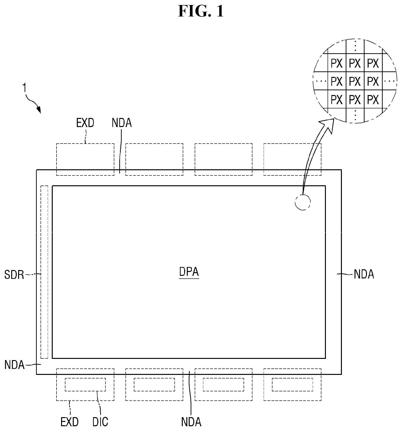 Patent US12588364 — Display device and method for manufacturing the same — Figure 1